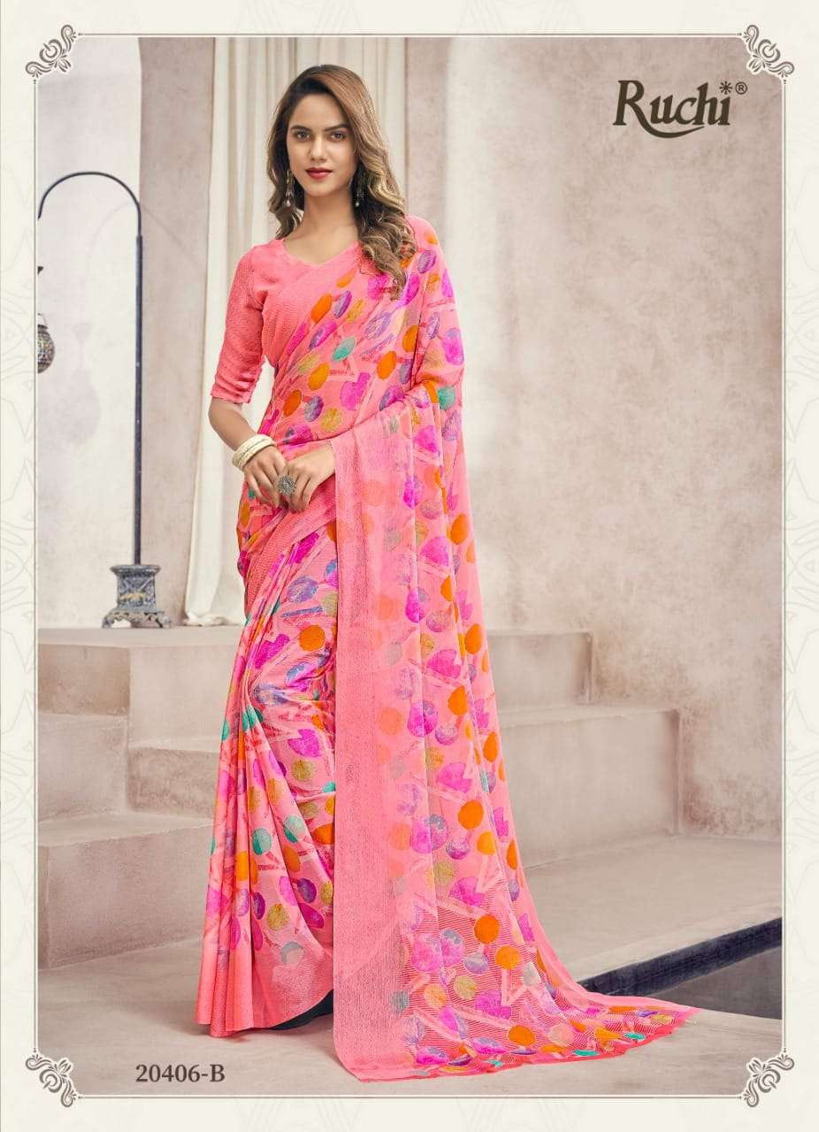 Ruchi Star Chiffon 88 Casual Wear Saree Wholesale catalog