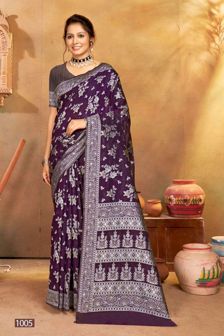 Saroj Soundarya Vol-1 Designer Cotton Linen Saree Wholesale catalog