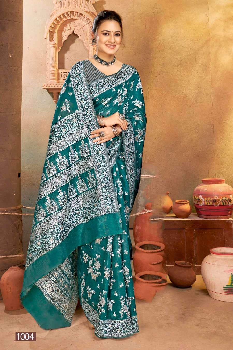 Saroj Soundarya Vol-1 Designer Cotton Linen Saree Wholesale catalog