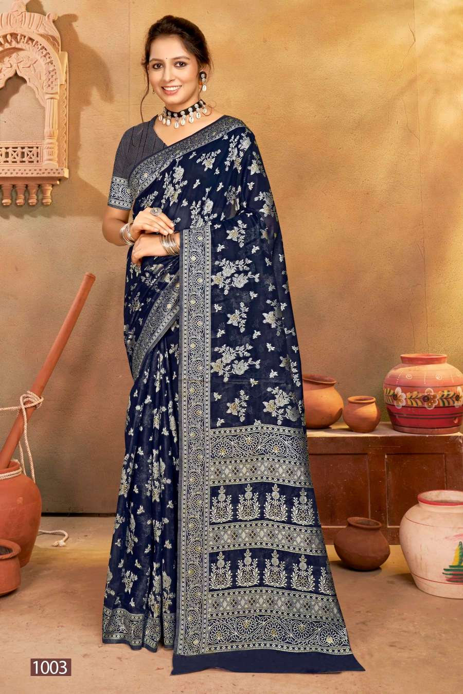 Saroj Soundarya Vol-1 Designer Cotton Linen Saree Wholesale catalog