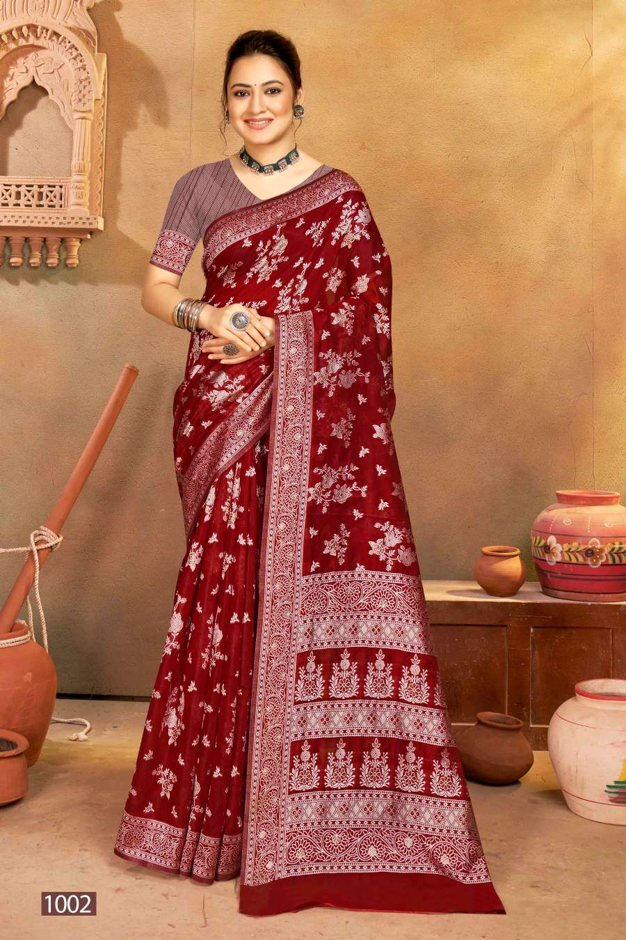 Saroj Soundarya Vol-1 Designer Cotton Linen Saree Wholesale catalog
