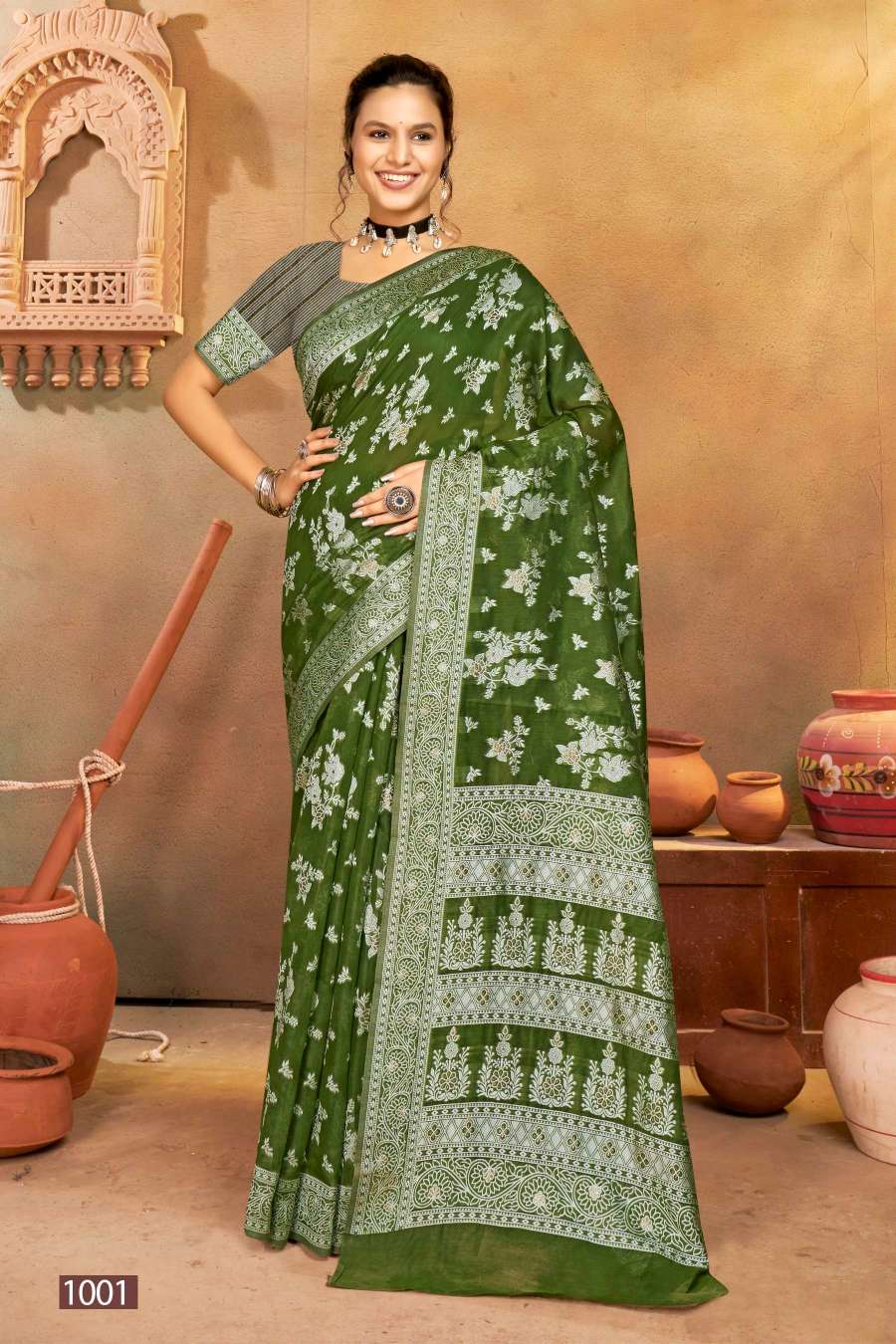 Saroj Soundarya Vol-1 Designer Cotton Linen Saree Wholesale catalog