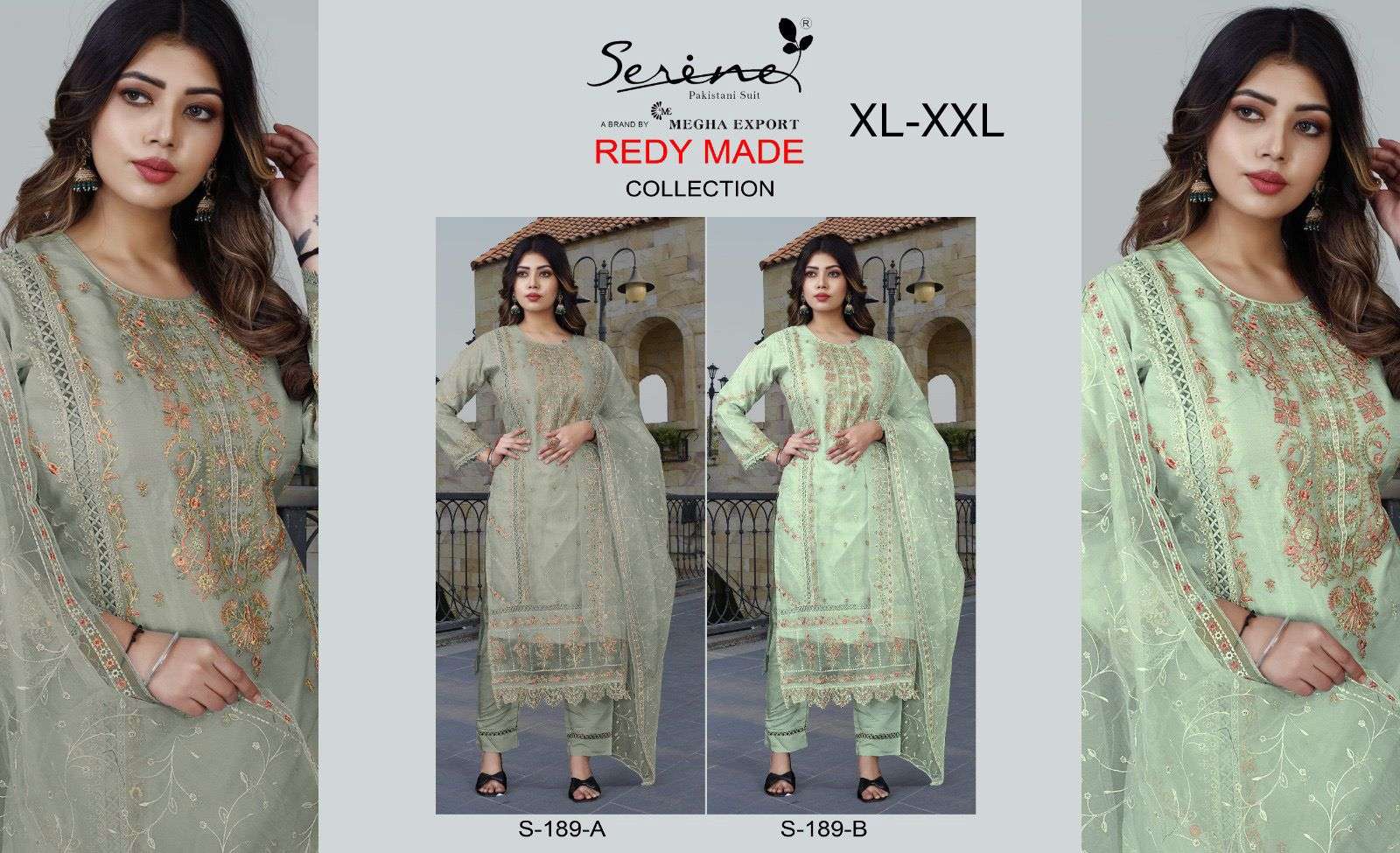 Serine 189  ORGANZA HEAVY EMBROIDERED Salwar Kameez Wholesale catalog