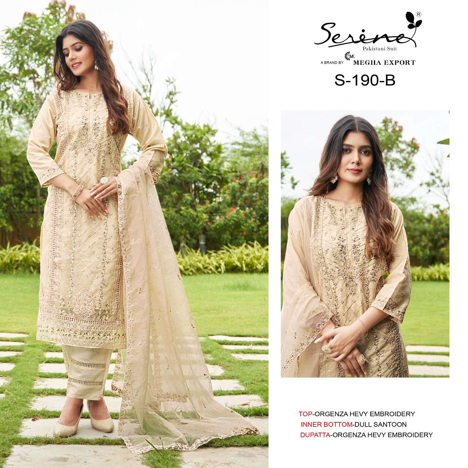 Serine S 190 A To D Organza Pakistani Salwar Kameez Wholesale catalog