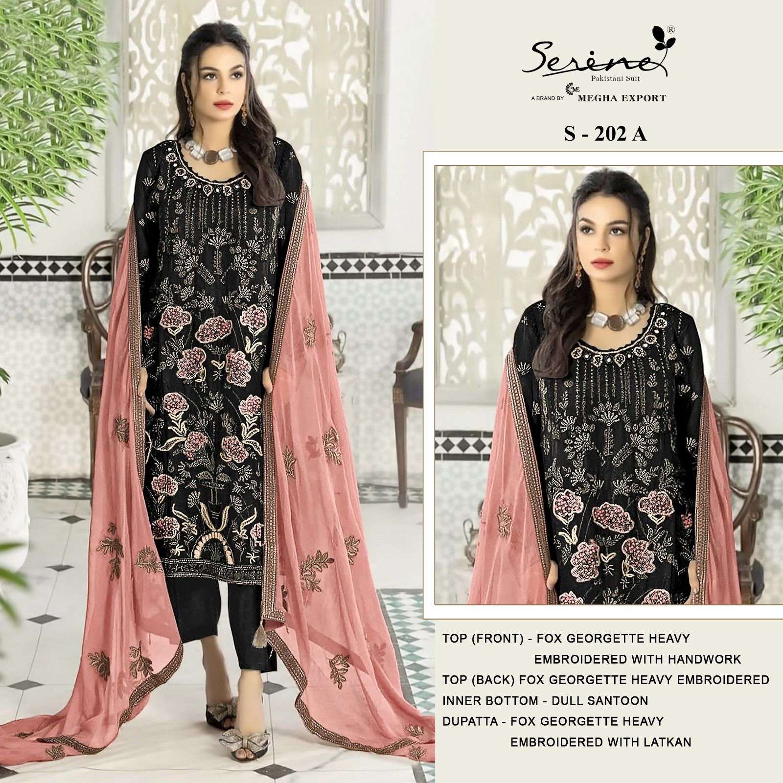 Serine S 202 A Pakistani Georgette Salwar Kameez Wholesale catalog