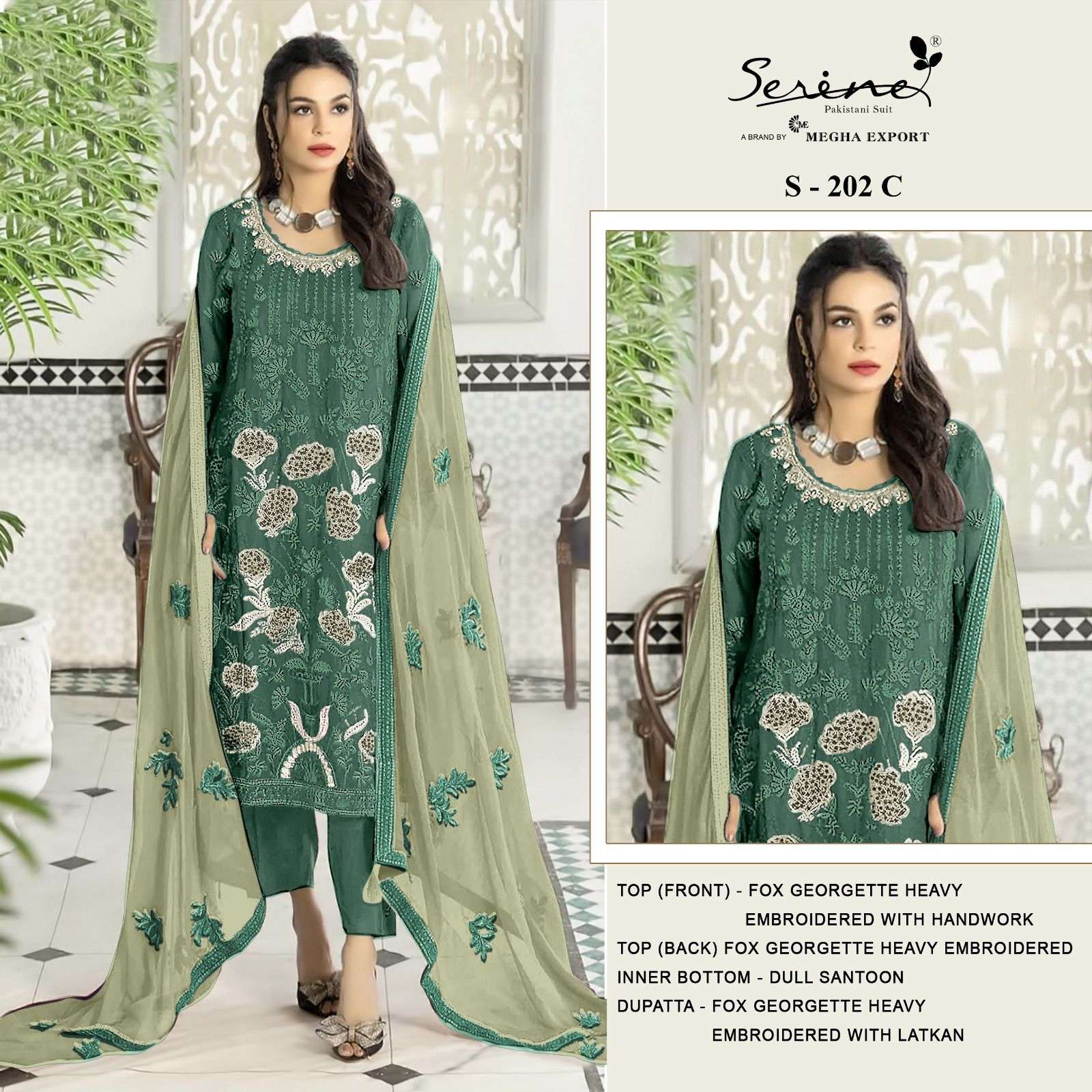 Serine S 202 B To E Pakistani Georgette Salwar Kameez Wholesale catalog