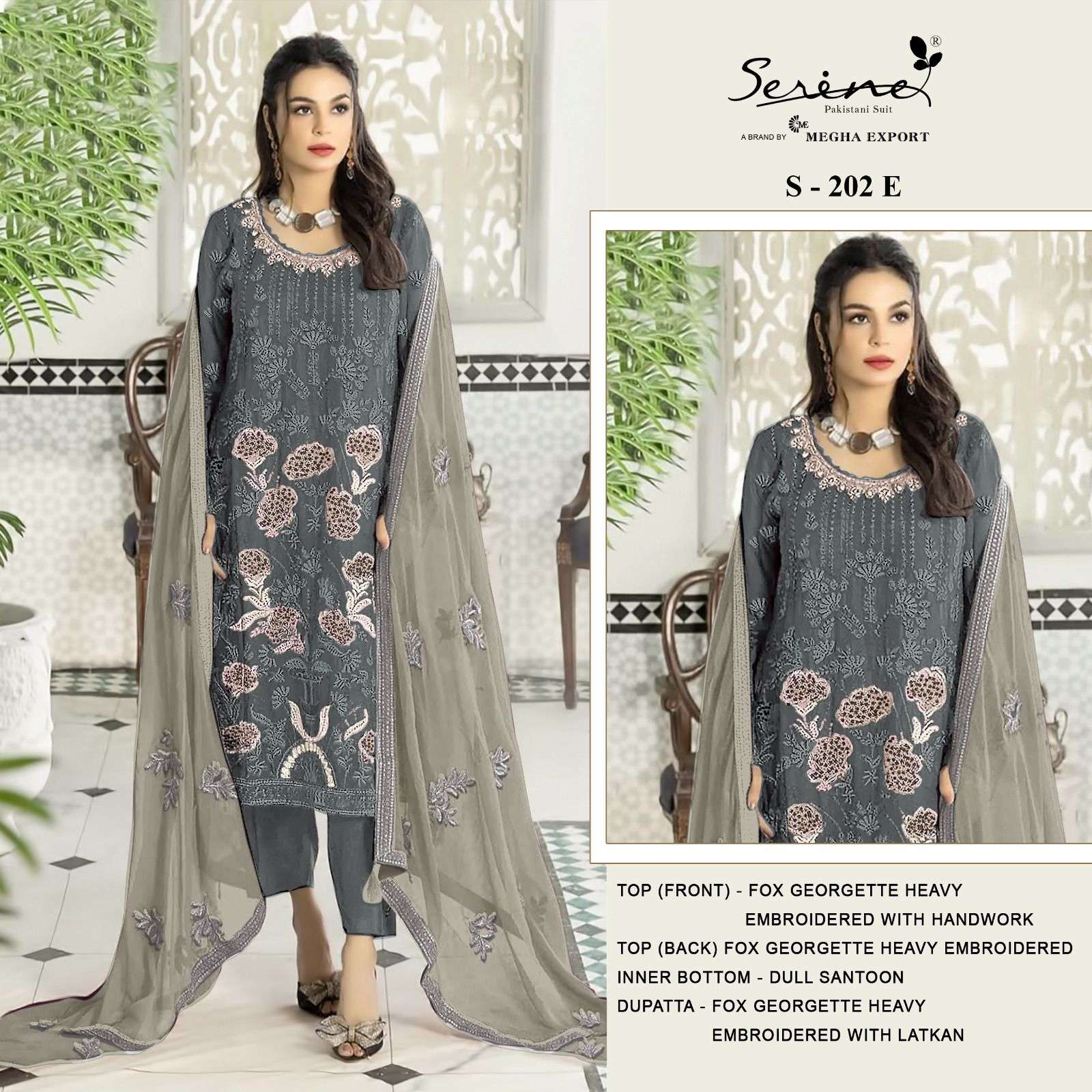 Serine S 202 B To E Pakistani Georgette Salwar Kameez Wholesale catalog