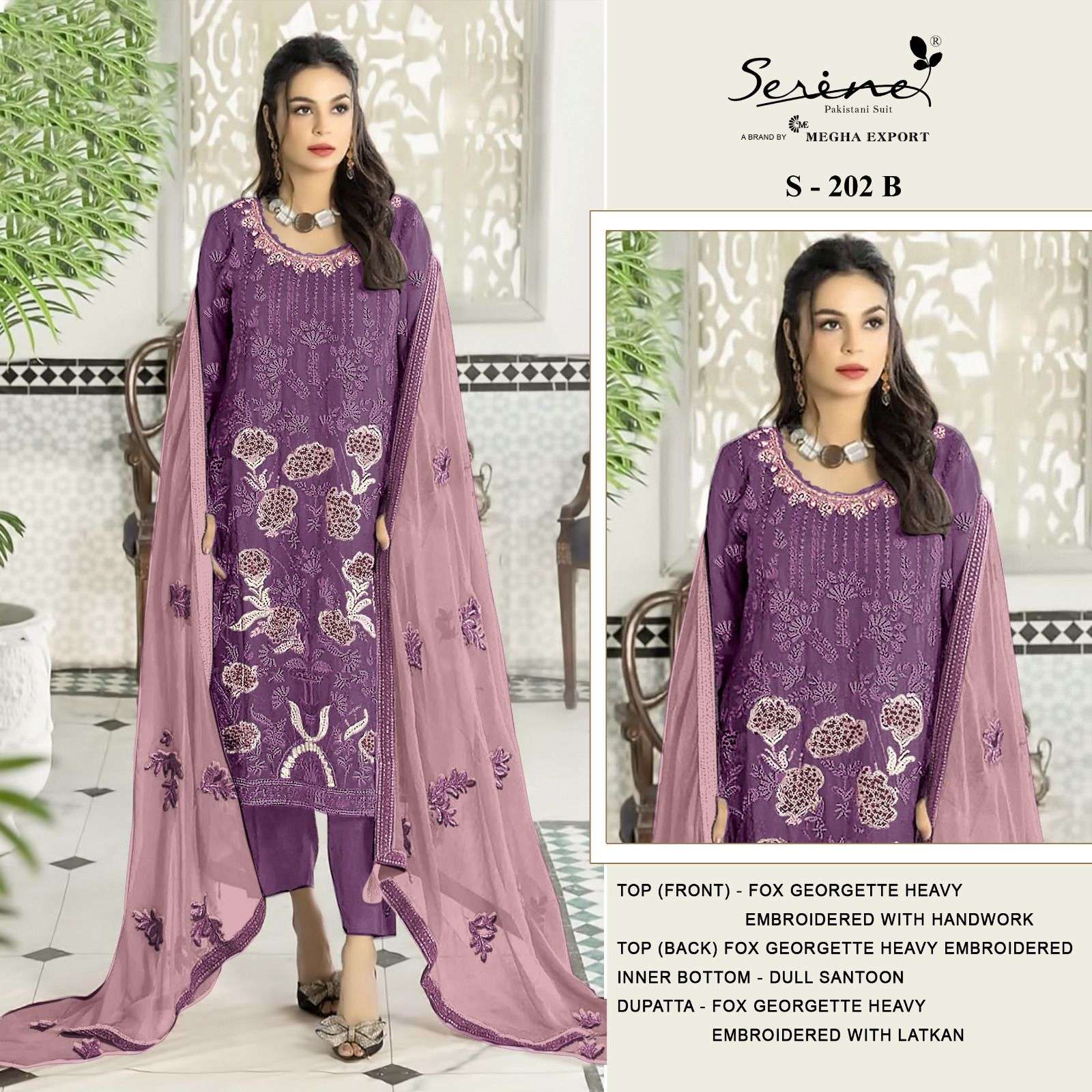 Serine S 202 B To E Pakistani Georgette Salwar Kameez Wholesale catalog