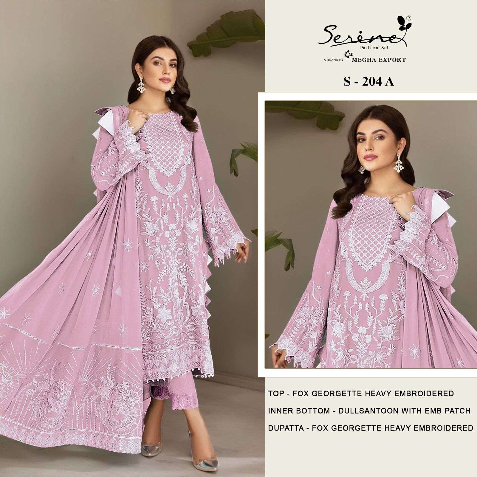 Serine S 204 A To D Pakistani Designer Salwar Kameez Wholesale catalog