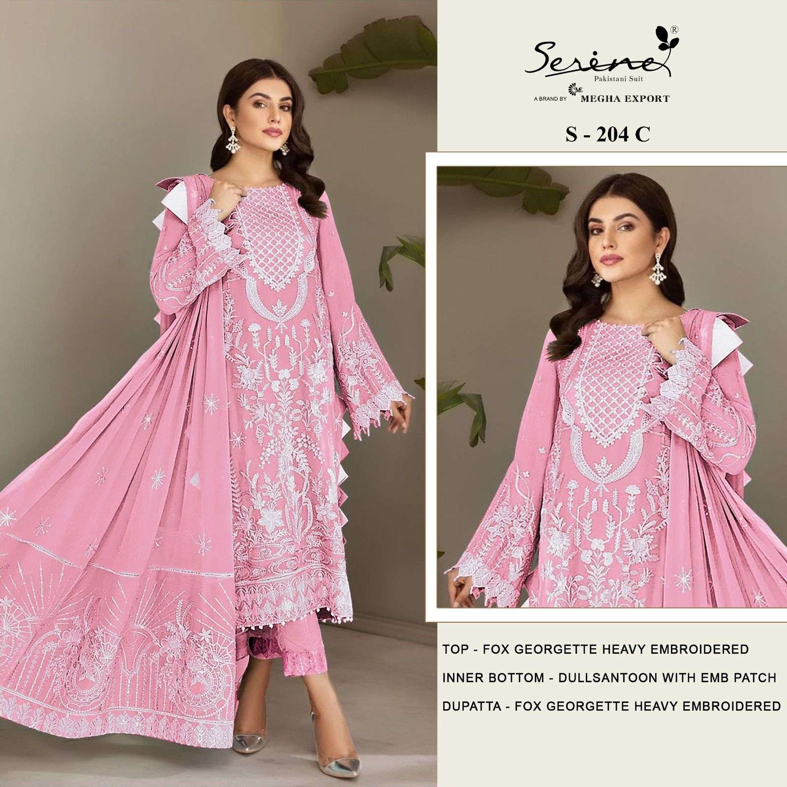 Serine S 204 A To D Pakistani Designer Salwar Kameez Wholesale catalog