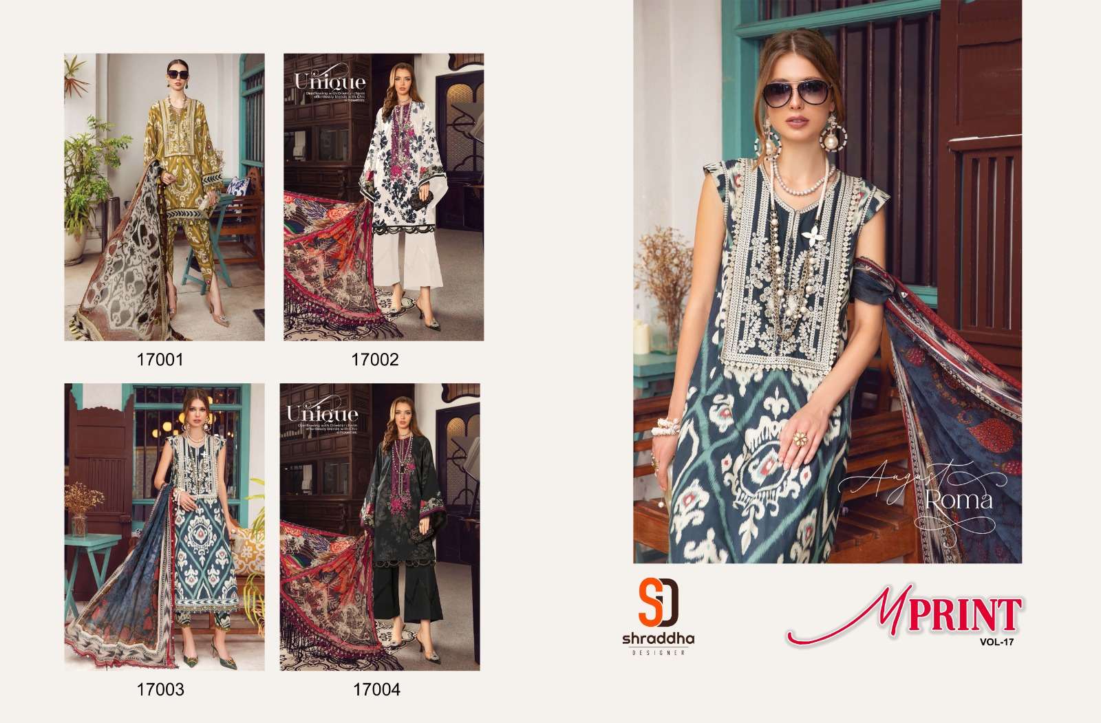 Sharaddha M Print Vol 17 Chiffon Dupatta Pakistani Salwar Suits Wholesale catalog