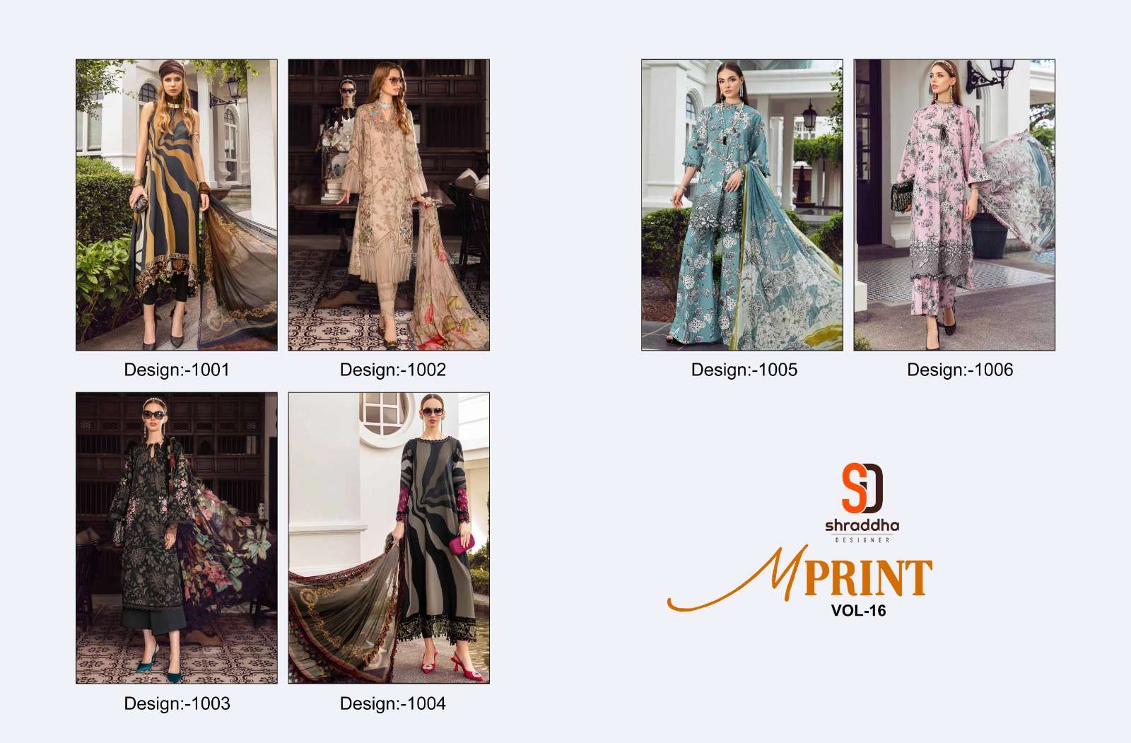 Shraddha M Print Vol 16 Cotton Dupatta Pakistani Salwar Suits Wholesale catalog