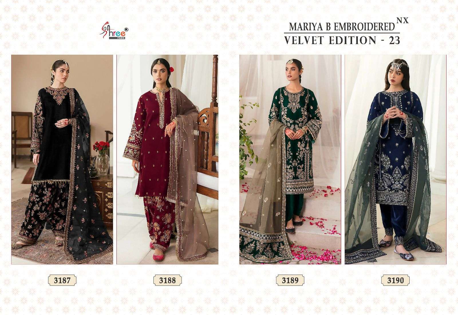 Shree Mariya B Embroidered Nx Velvet Edition 23 Pakistani Salwar Kameez Wholesale catalog