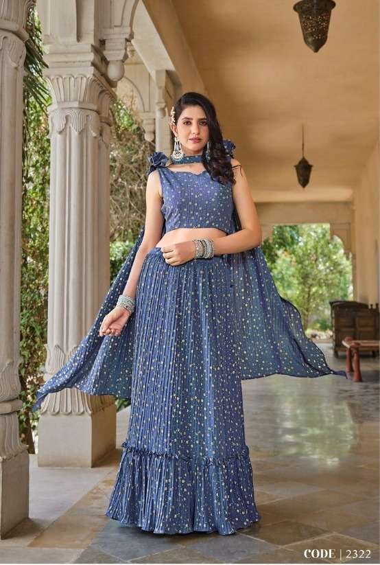 SHUBHKALA GIRLY VOL. 2322 Foil Printed Stitched Lehenga Choli with Fancy Dupatta Wholesale catalog 