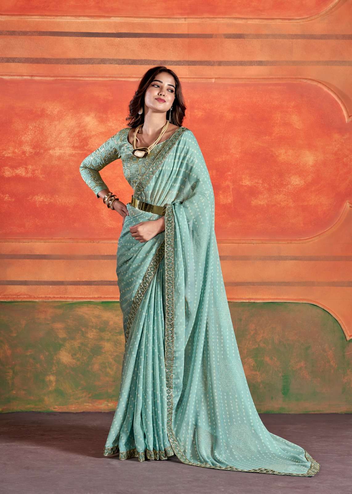 Stavan Pihu Chiffon Embroidery Saree Wholesale catalog