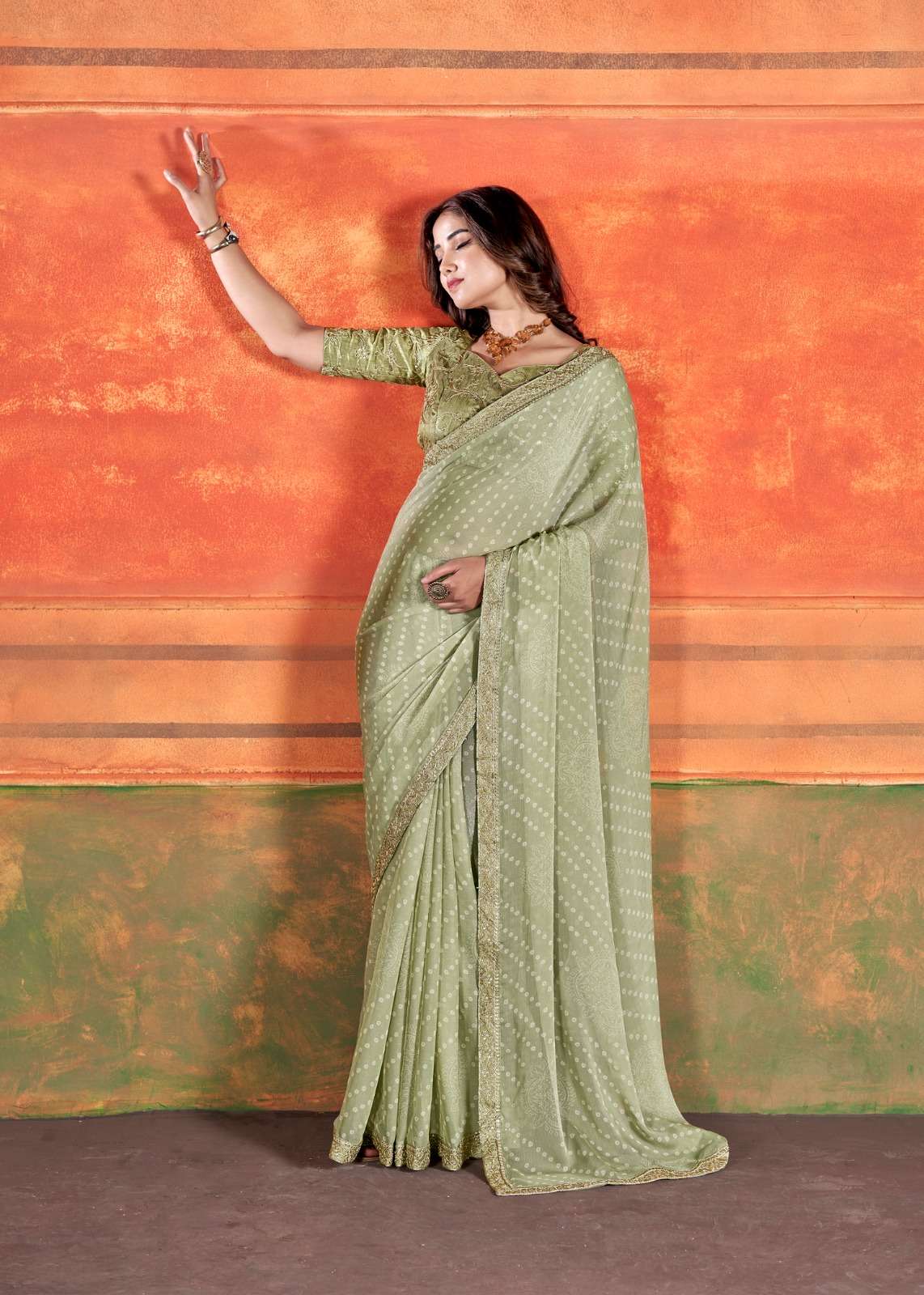 Stavan Pihu Chiffon Embroidery Saree Wholesale catalog