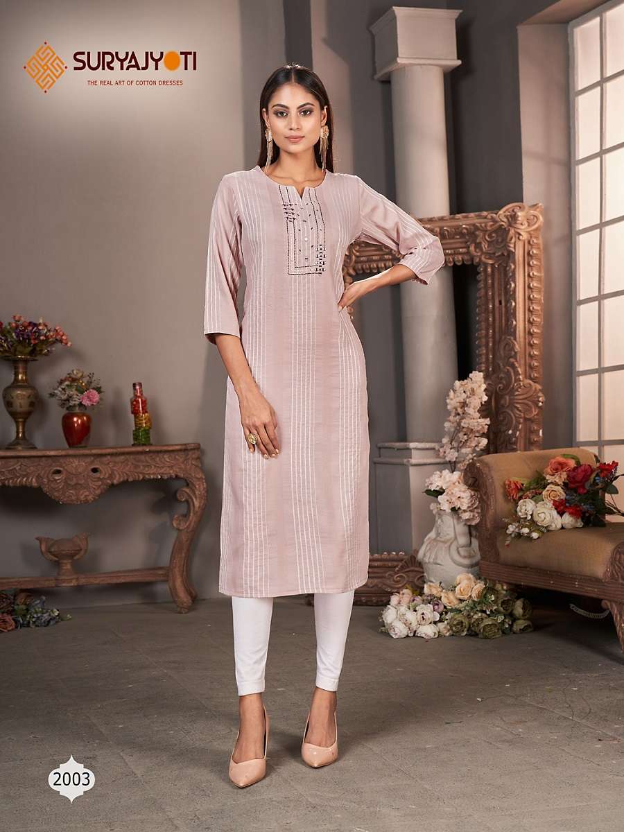 Suryajyoti Nirja Sunlight Vol 2 Heavy Rayon Kurti Wholesale catalog