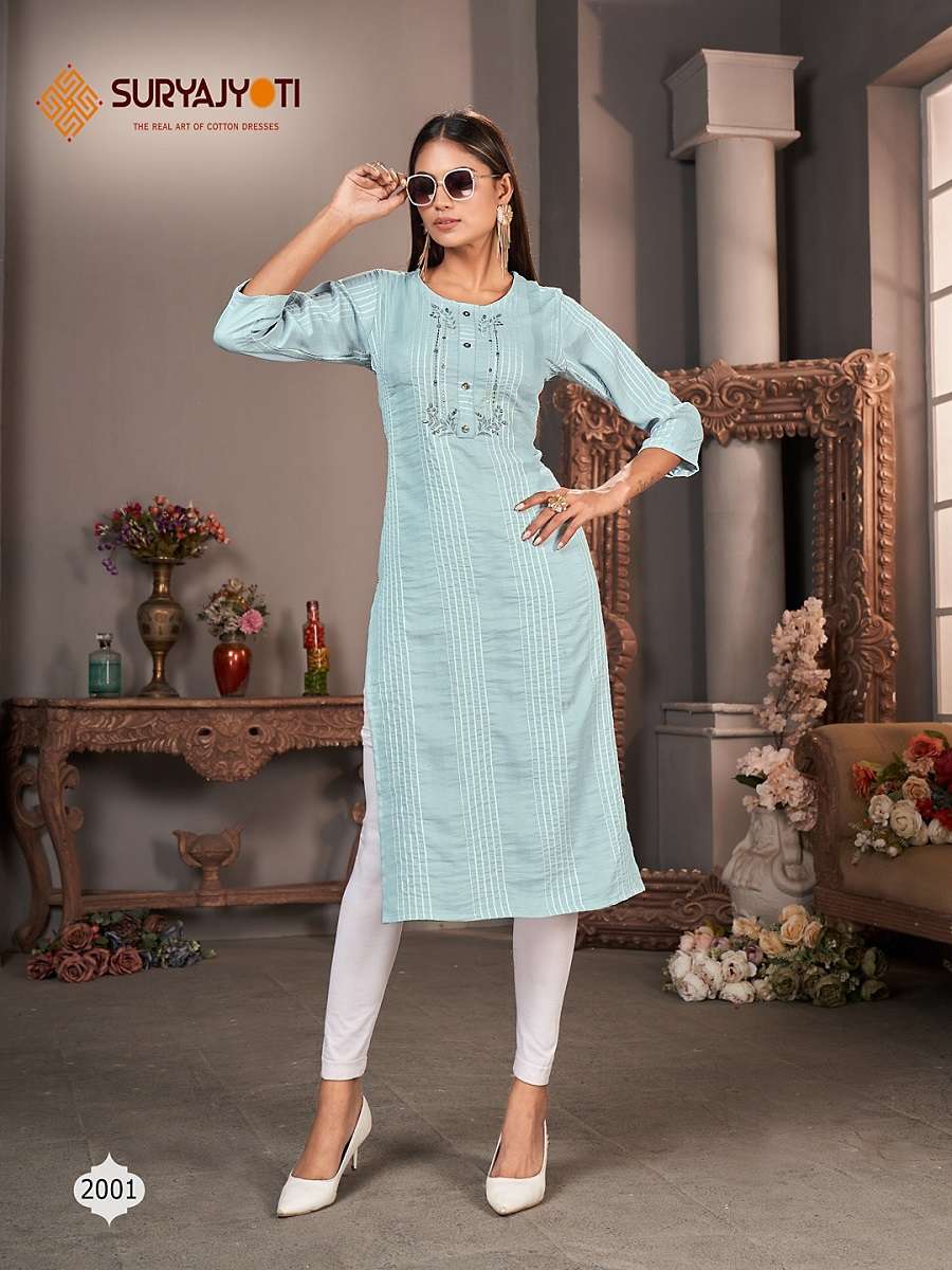 Suryajyoti Nirja Sunlight Vol 2 Heavy Rayon Kurti Wholesale catalog