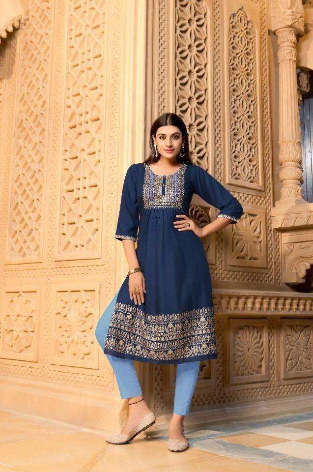 TRENDY GOLDEN DAIRIES VOL.4 NAIRA CUT Kurti Wholesale catalog