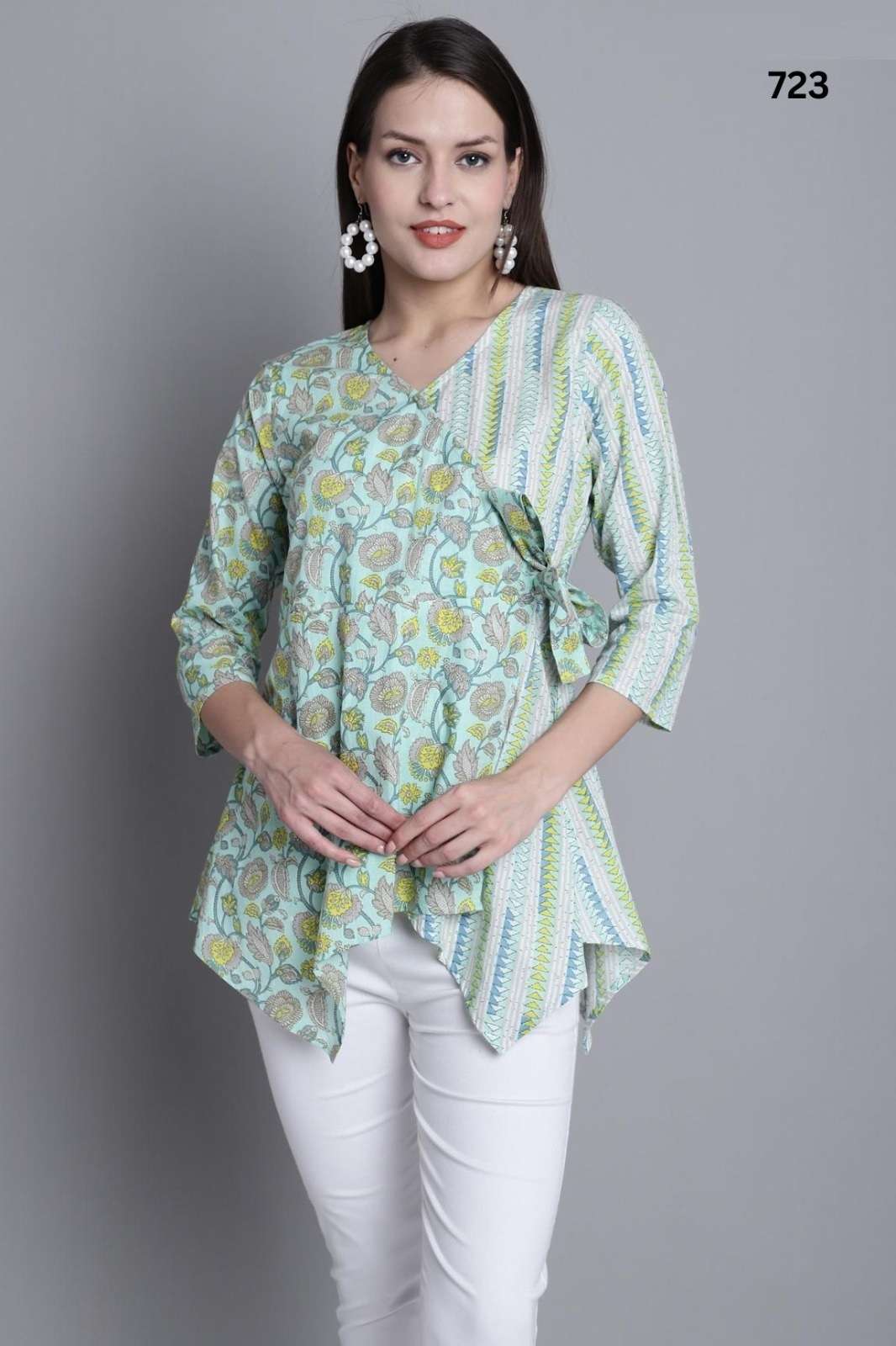 Trendy Mayra Printed Cotton Western Tops Wholesale catalog