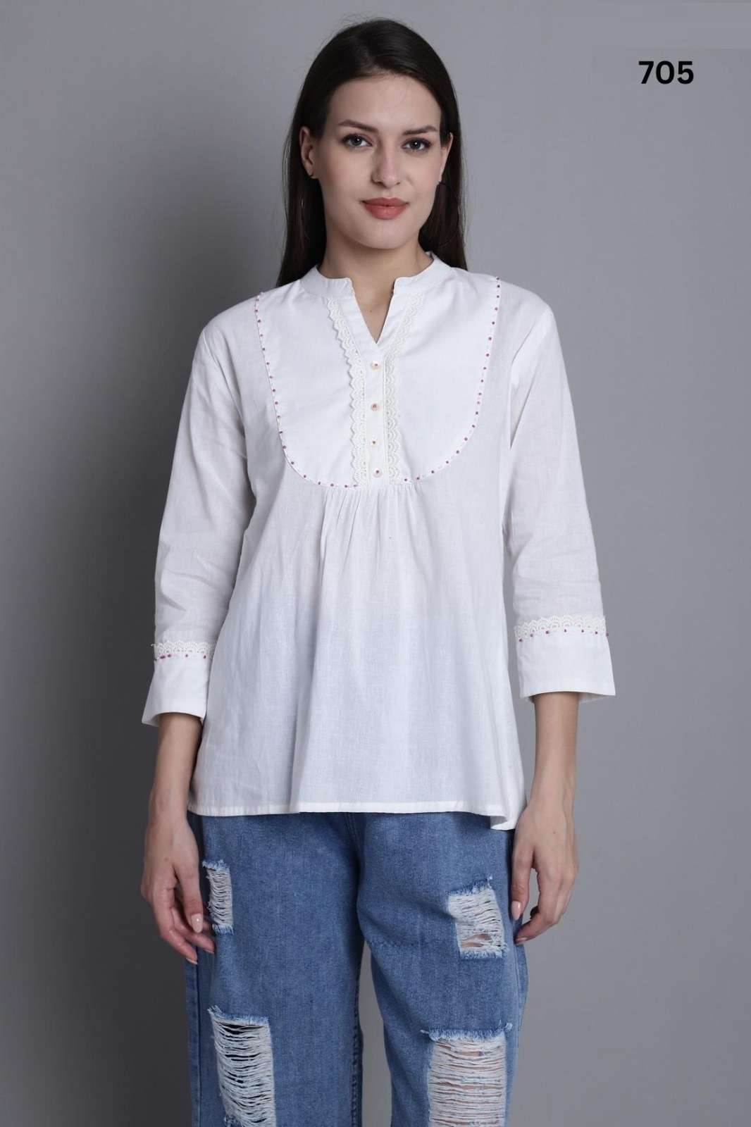 Trendy Mayra Printed Cotton Western Tops Wholesale catalog