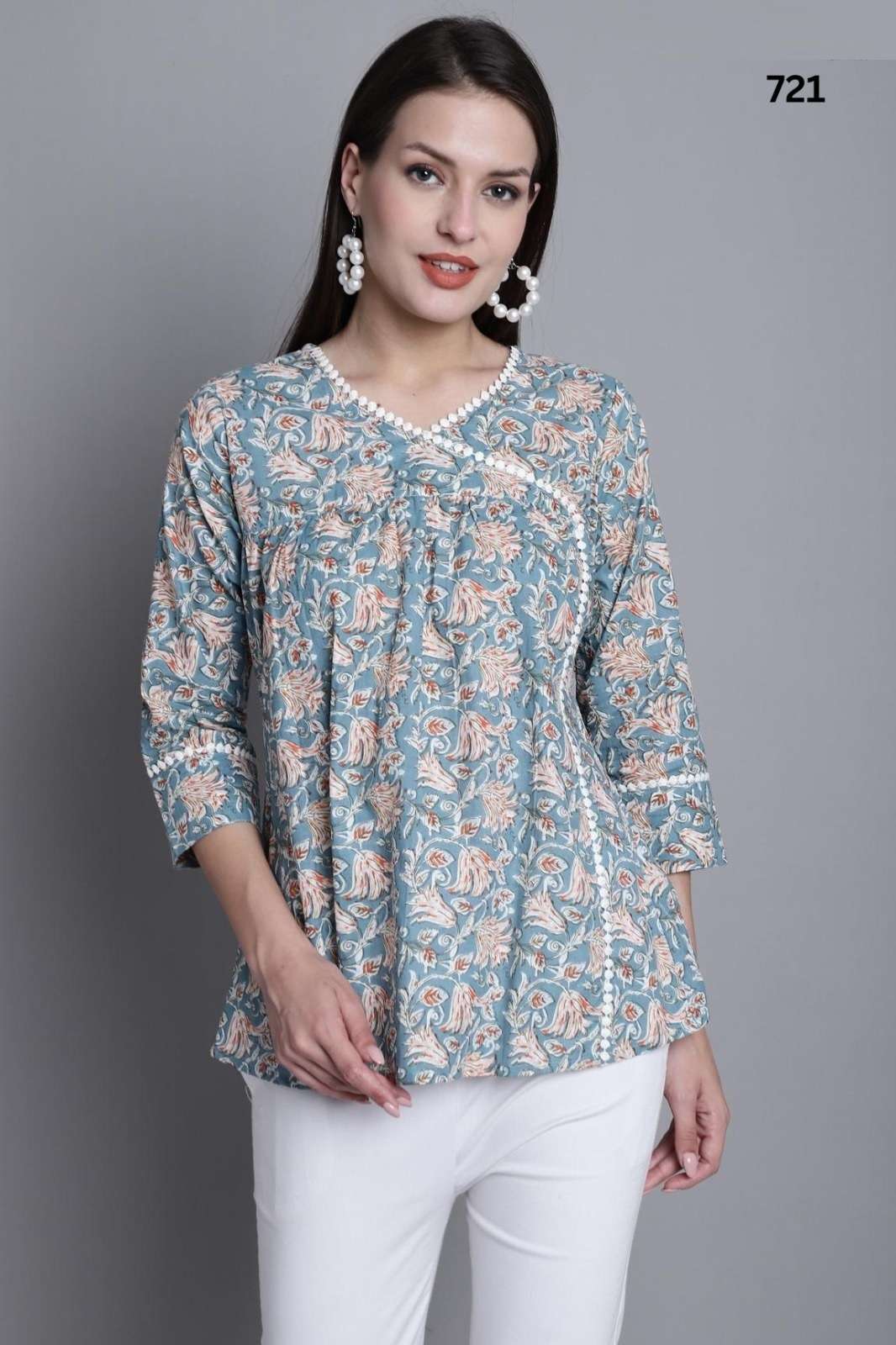 Trendy Mayra Printed Cotton Western Tops Wholesale catalog