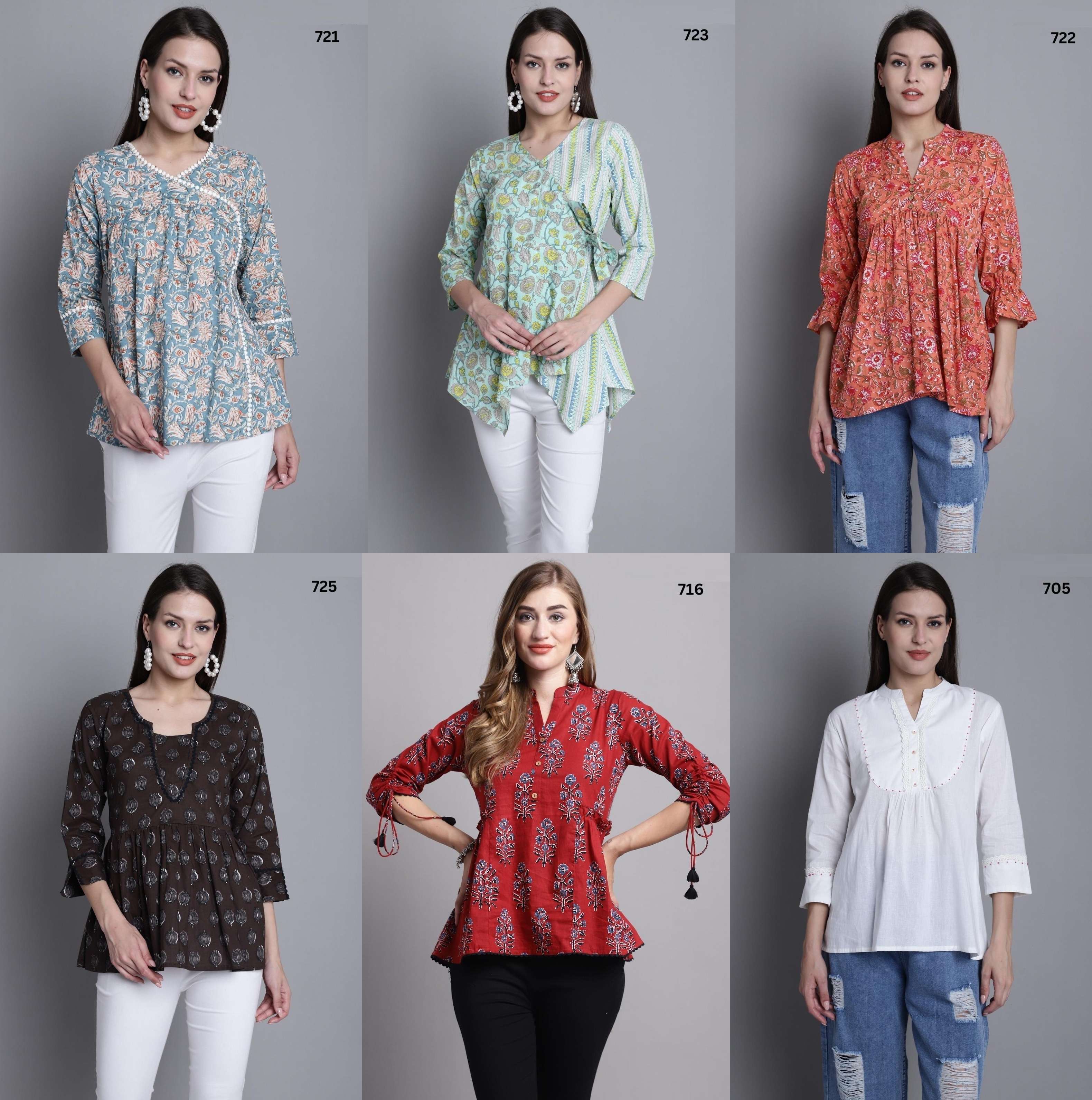 Trendy Mayra Printed Cotton Western Tops Wholesale catalog