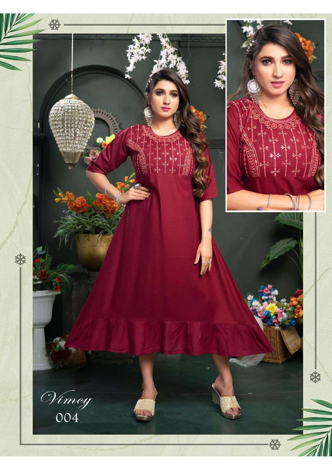 Trendy Vimcy Rayon Sequence Work Kurti Wholesale catalog