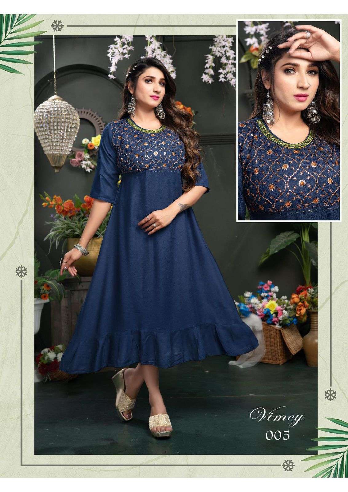 Trendy Vimcy Rayon Sequence Work Kurti Wholesale catalog