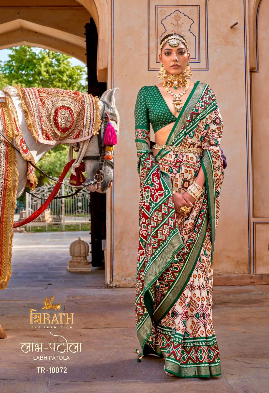 Trirath Labh Patola Designer Silk Saree Wholesale catalog