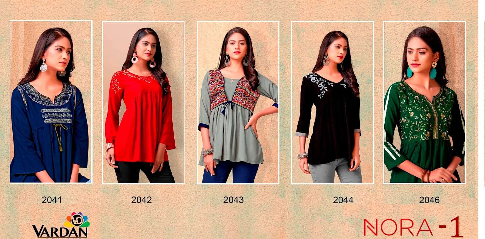 Vardan Designer Nora- Vol-1 Kurti Wholesale catalog