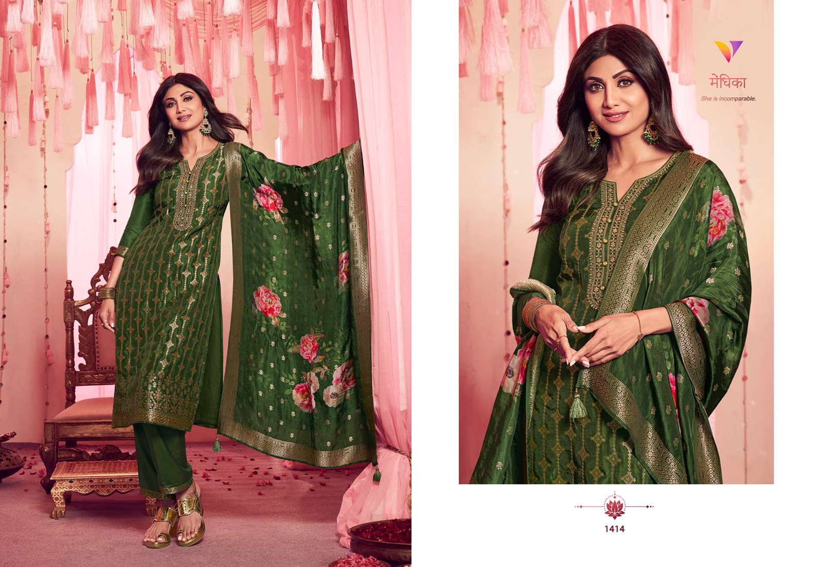 VATSAM  MEHNDI COLLECTION BY SHILPA Kurti Wholesale catalog