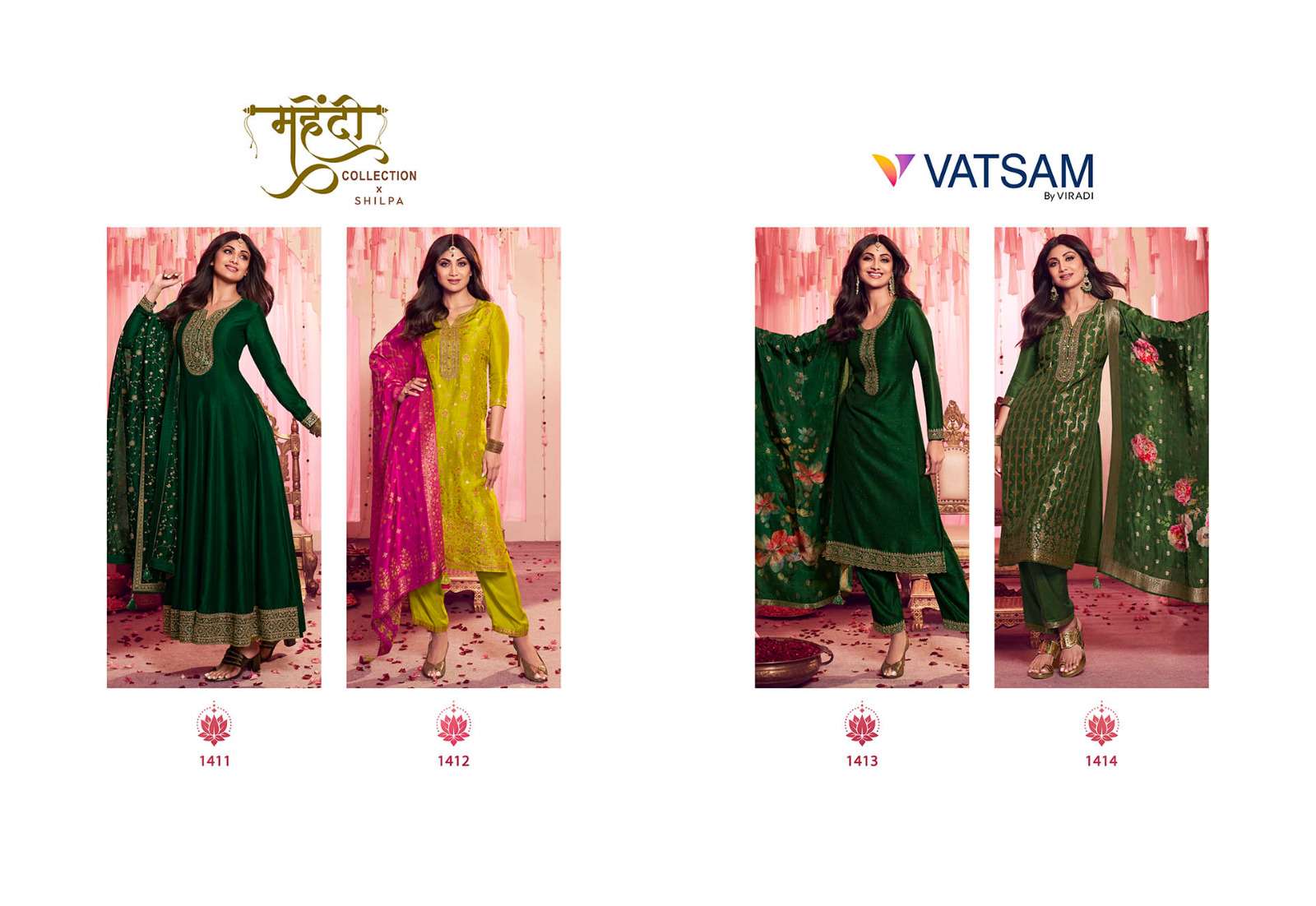 VATSAM  MEHNDI COLLECTION BY SHILPA Kurti Wholesale catalog
