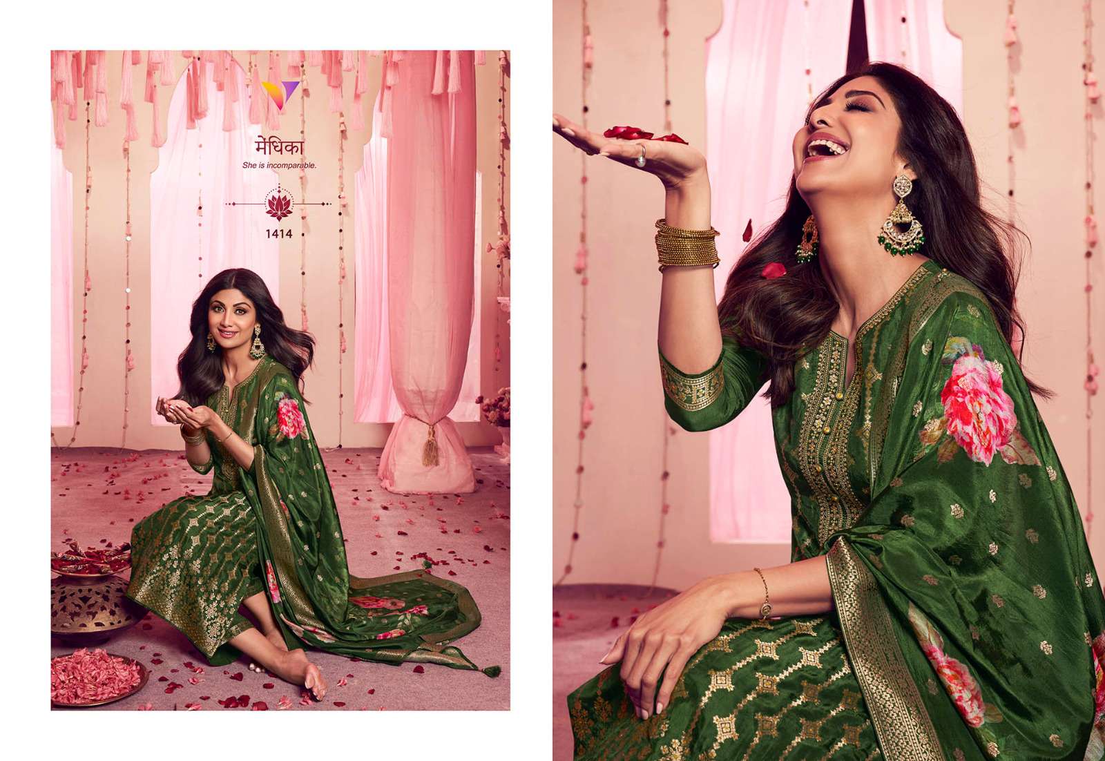 VATSAM  MEHNDI COLLECTION BY SHILPA Kurti Wholesale catalog