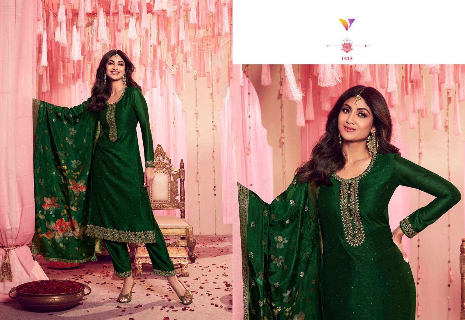 VATSAM  MEHNDI COLLECTION BY SHILPA Kurti Wholesale catalog