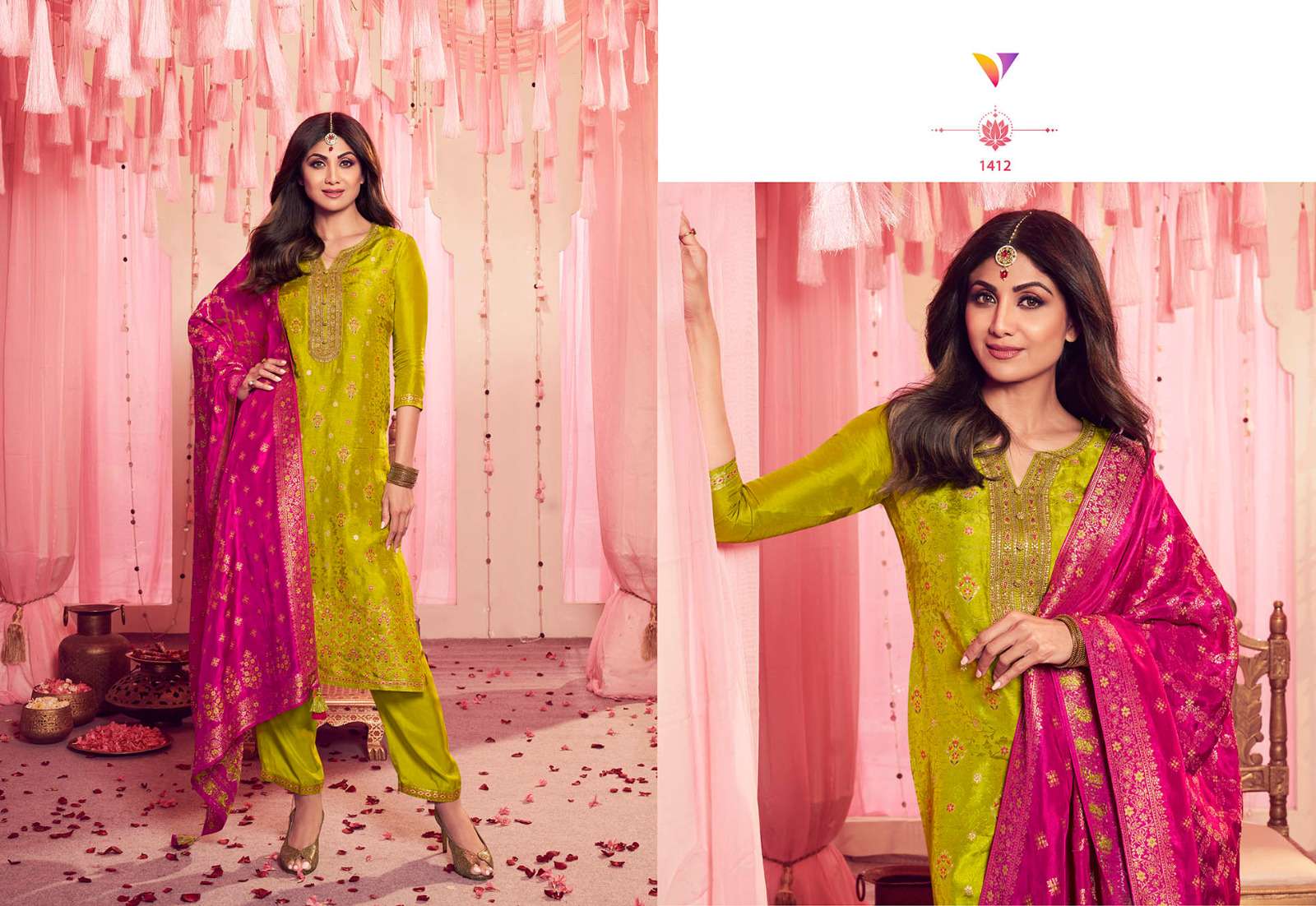 VATSAM  MEHNDI COLLECTION BY SHILPA Kurti Wholesale catalog
