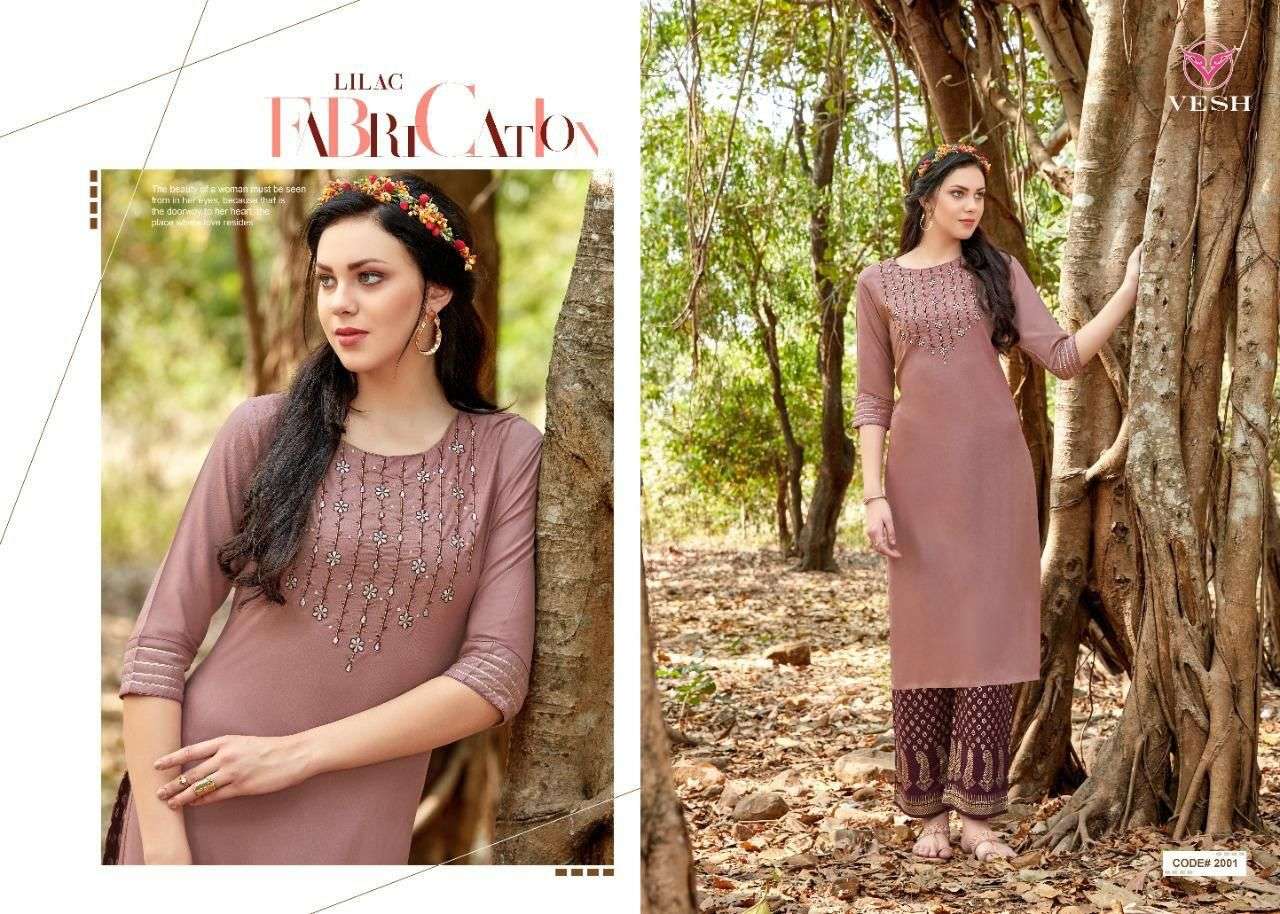 VESH Heena Rayon Khatli work Kurti Wholesale catalog
