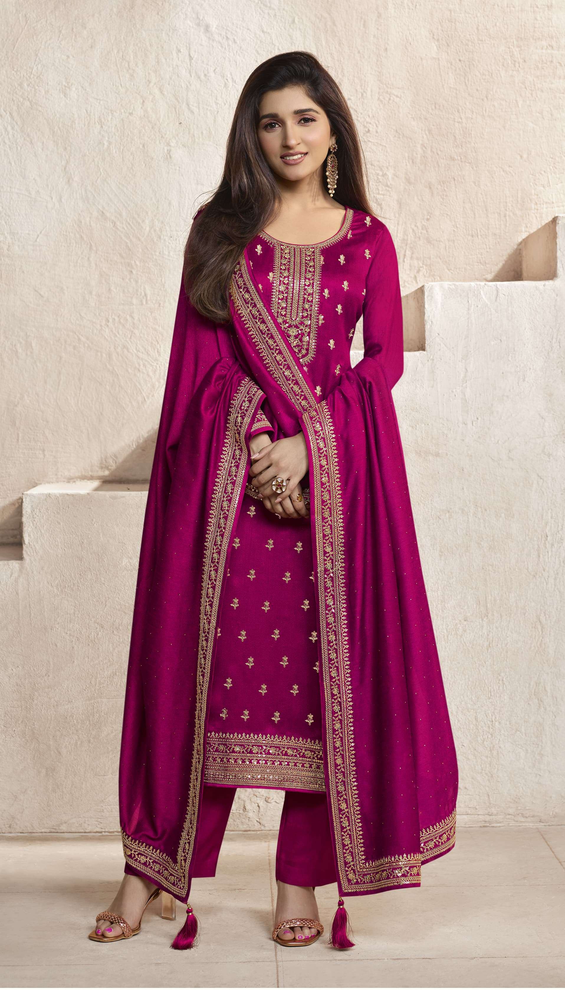 Vinay Kaseesh Aanchal Hitlist Silk Designer Salwar Kameez Wholesale catalog
