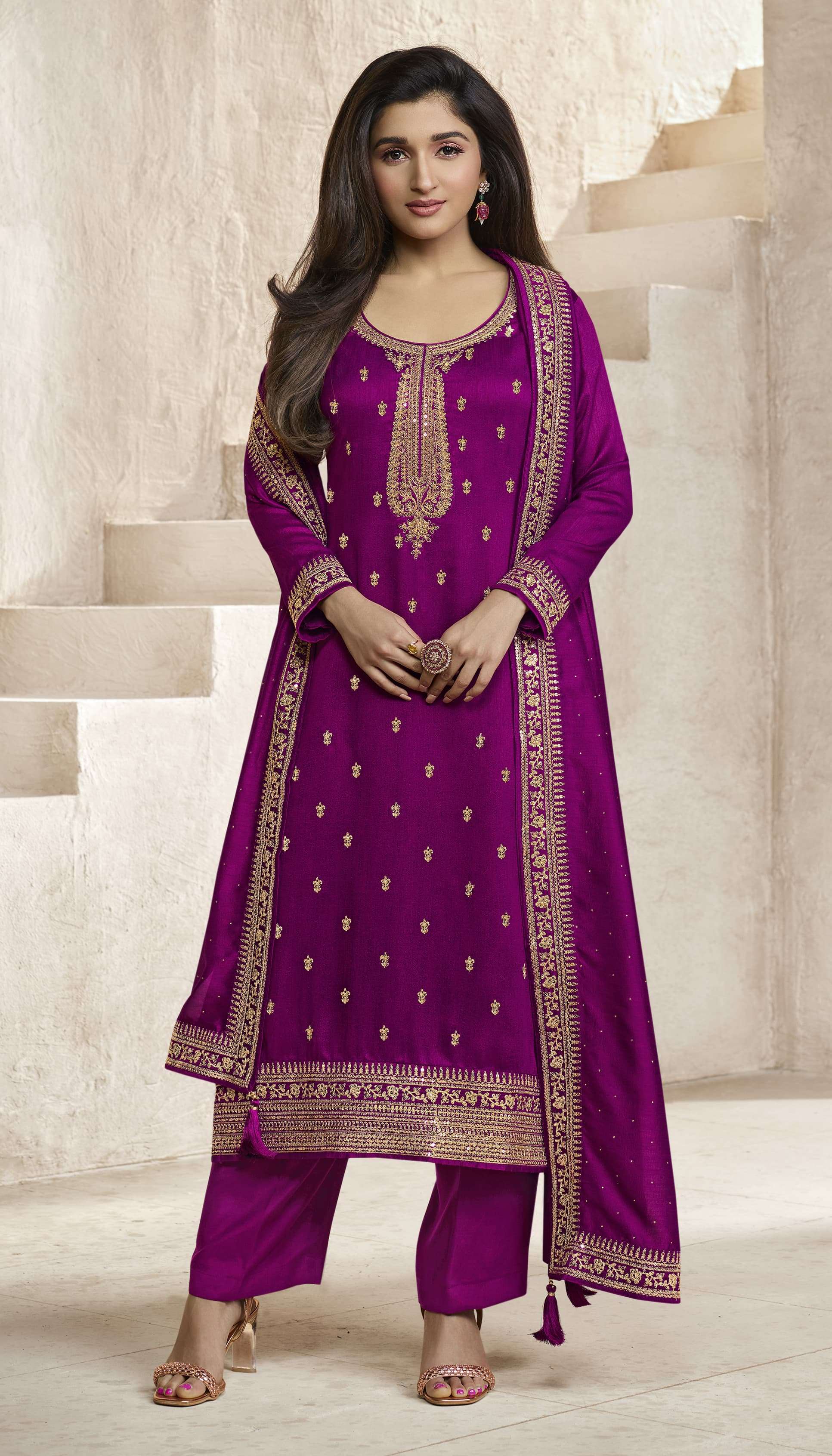 Vinay Kaseesh Aanchal Hitlist Silk Designer Salwar Kameez Wholesale catalog