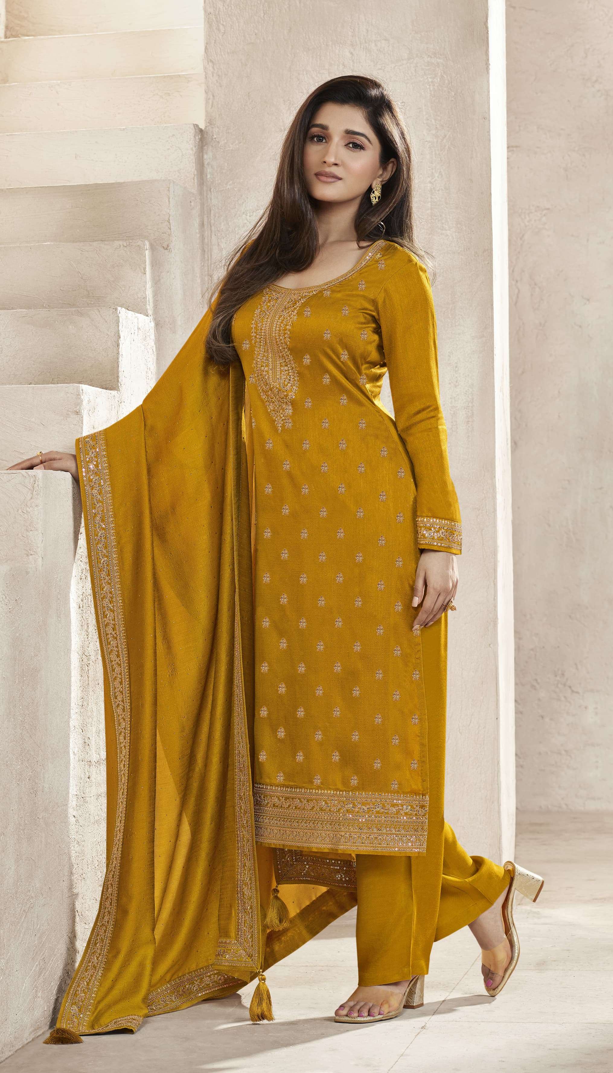 Vinay Kaseesh Aanchal Hitlist Silk Designer Salwar Kameez Wholesale catalog