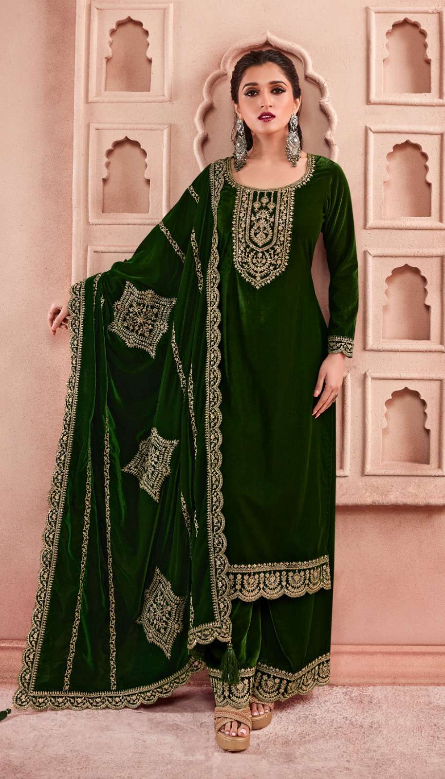 Vinay Kervin Velvet Embroidery 3 Velevt Salwar Kameez Wholesale catalog