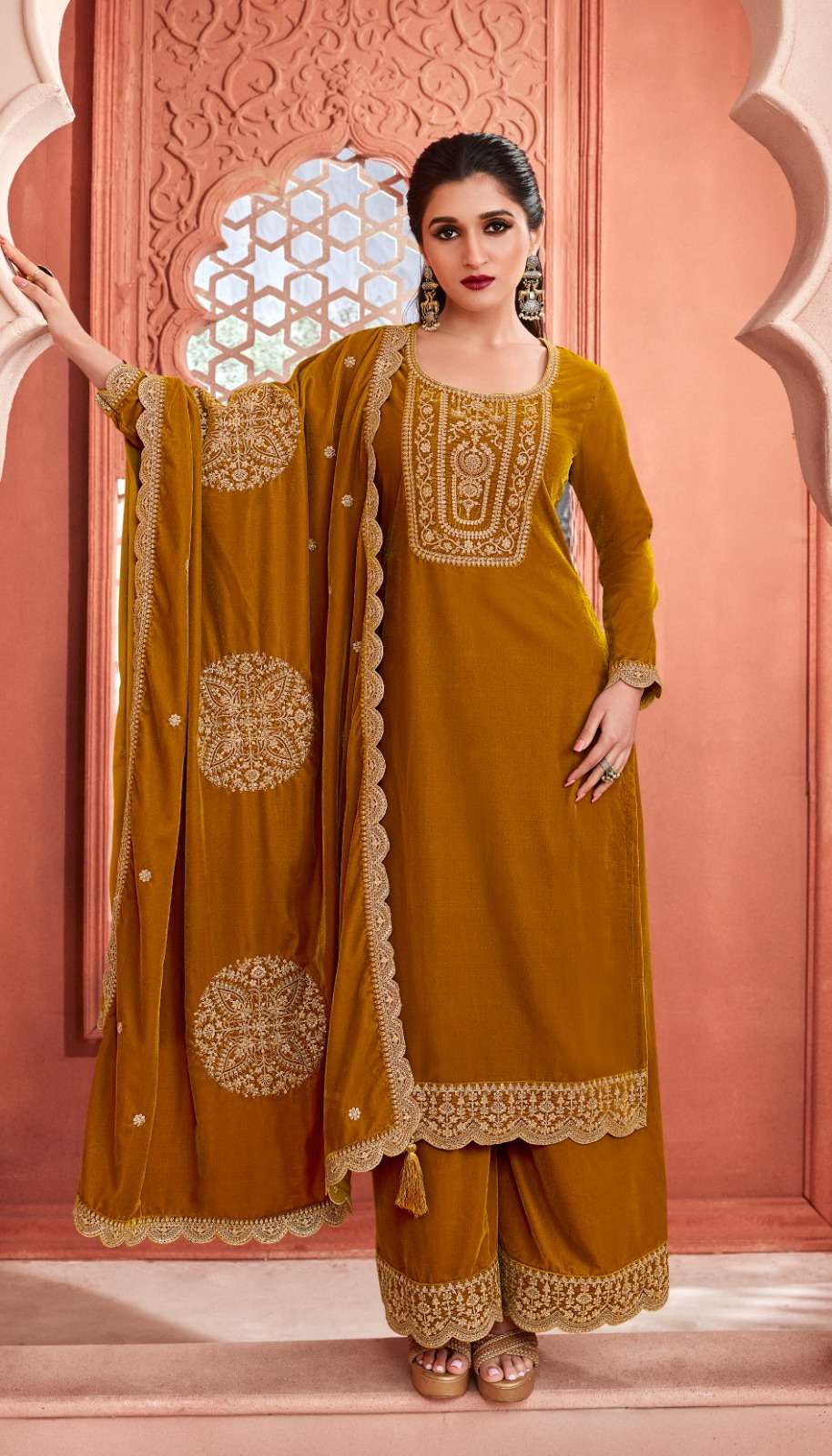 Vinay Kervin Velvet Embroidery 3 Velevt Salwar Kameez Wholesale catalog