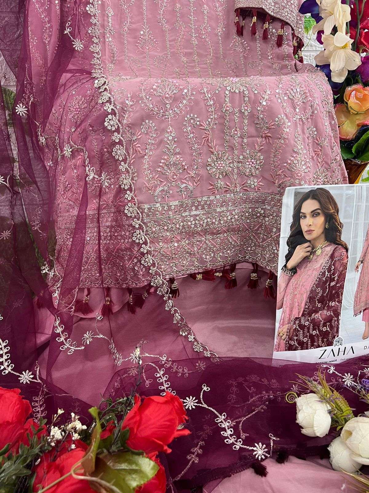Zaha 10116 B Heavy Embroidered Pakistani Suits Wholesale catalog
