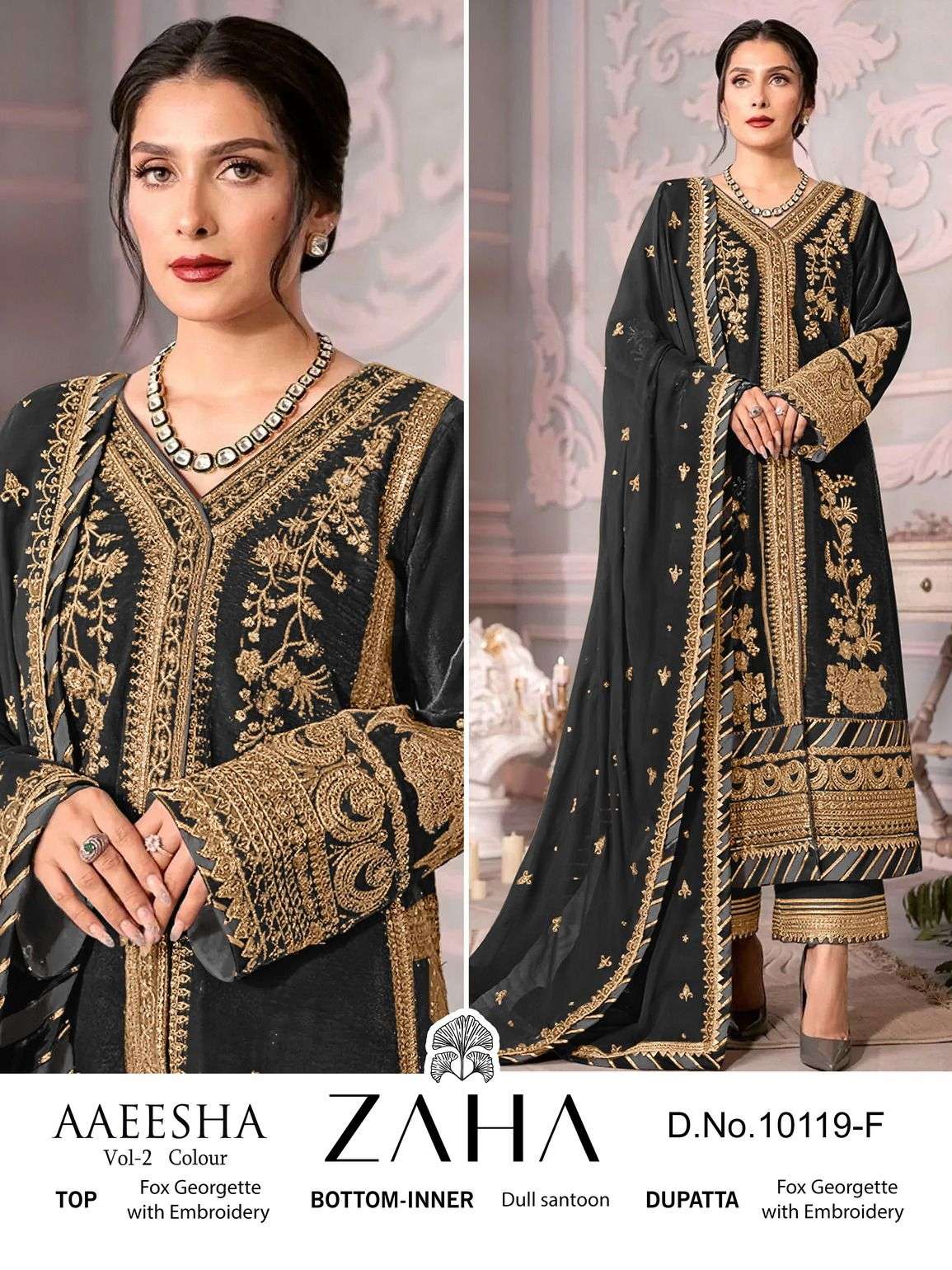 Zaha Aaeesha 10119 E To G Pakistani Salwar Kameez Wholesale catalog