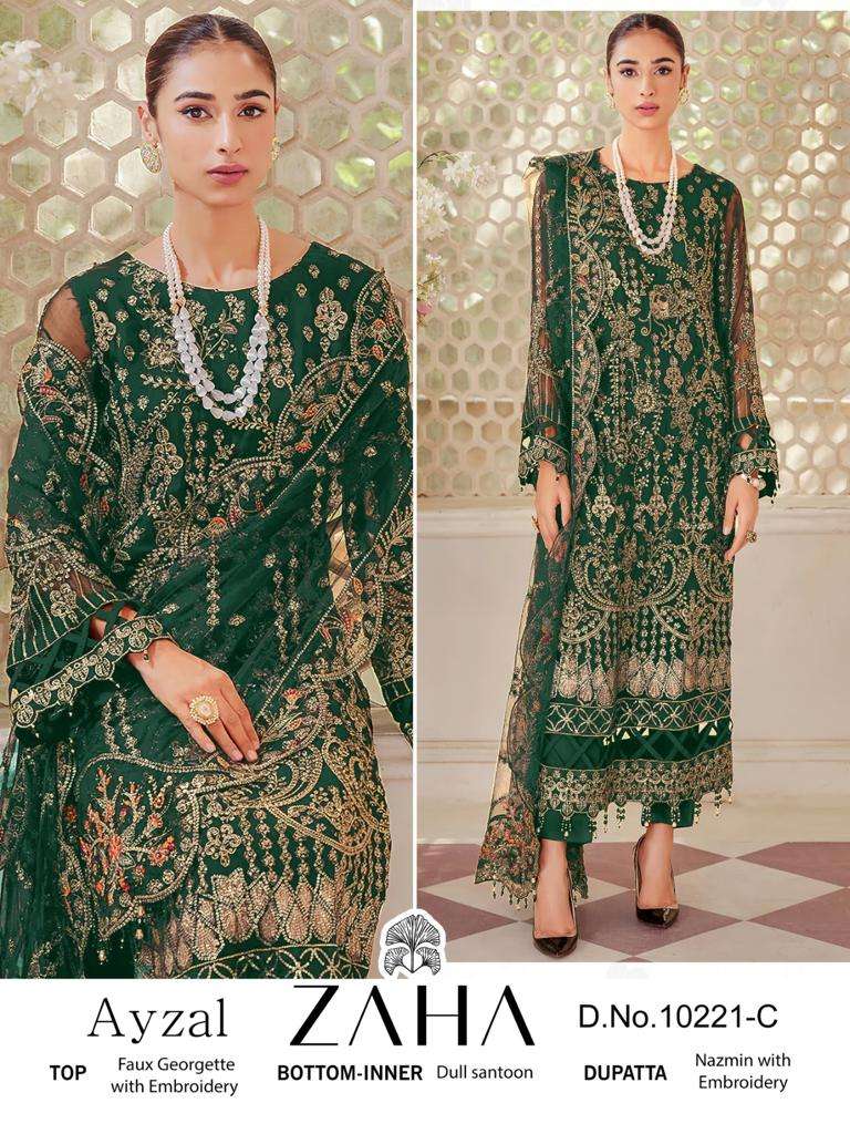 Zaha Ayzal Georgette Pakistani Salwar Kameez Wholesale catalog