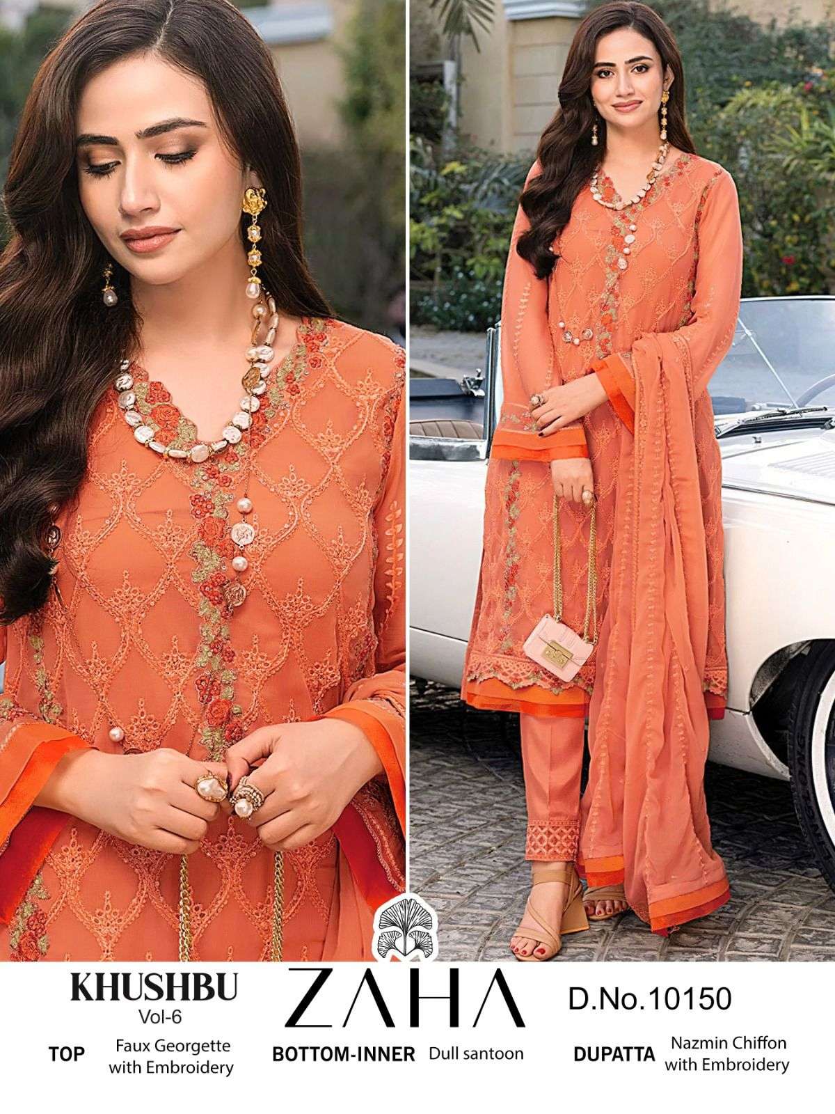 Zaha Khushbu Vol 6 Pakistani Designer Salwar Kameez Wholesale catalog