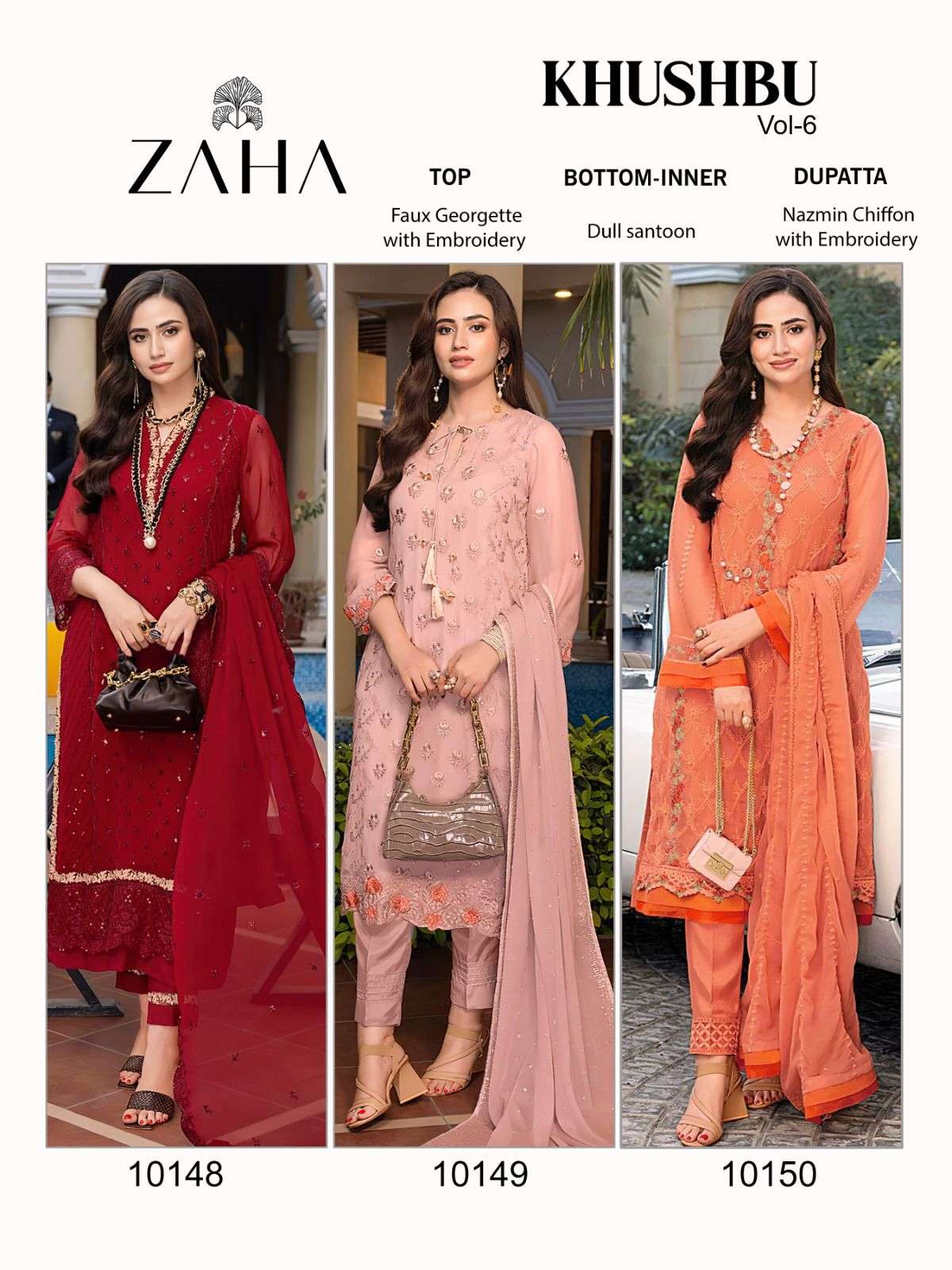 Zaha Khushbu Vol 6 Pakistani Designer Salwar Kameez Wholesale catalog