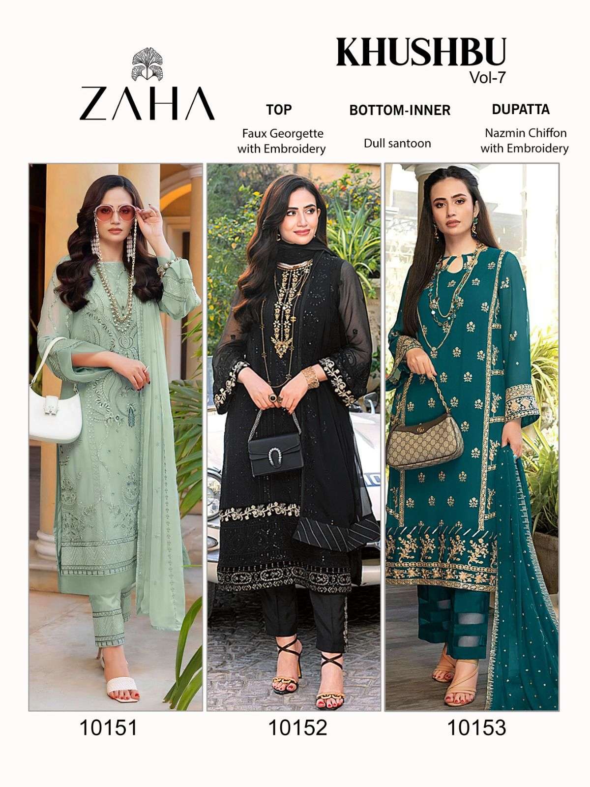 Zaha Khushbu Vol 7 Pakistani Salwar Kameez Wholesale catalog