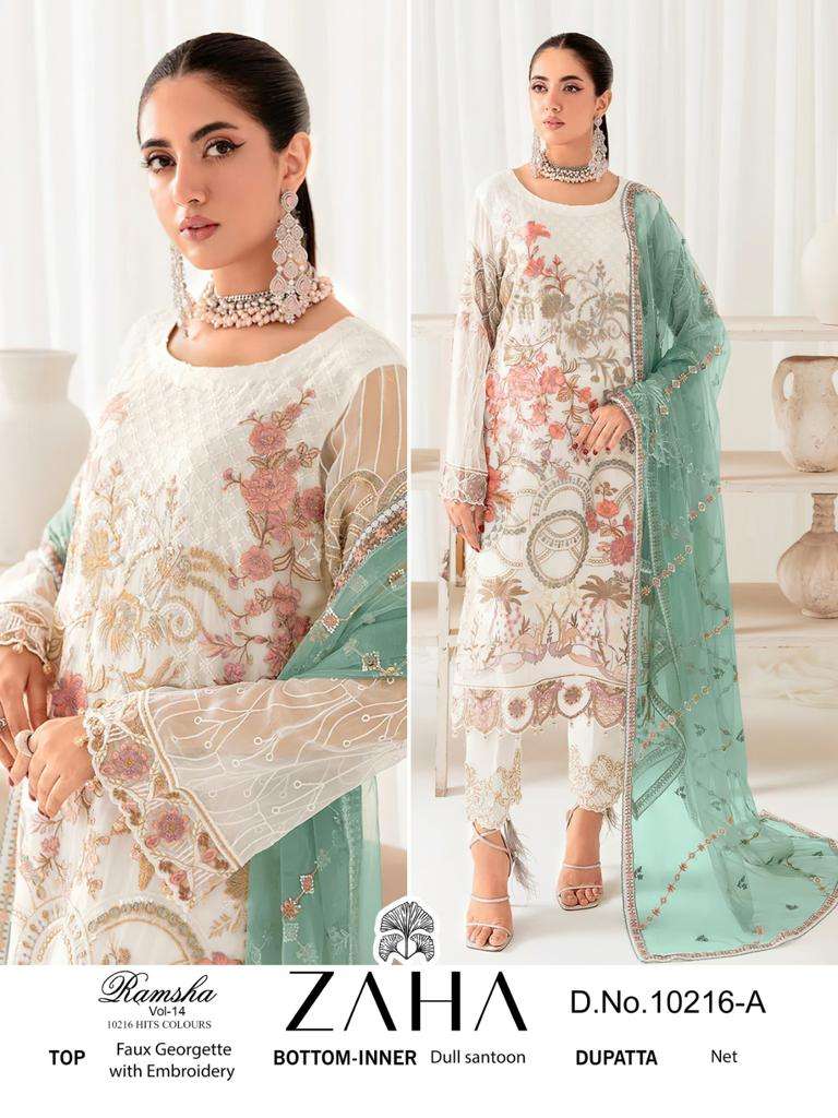Zaha Ramsha Vol 4 Pakistani Embroidery Salwar Kameez Wholesale catalog