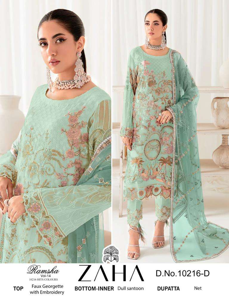 Zaha Ramsha Vol 4 Pakistani Embroidery Salwar Kameez Wholesale catalog